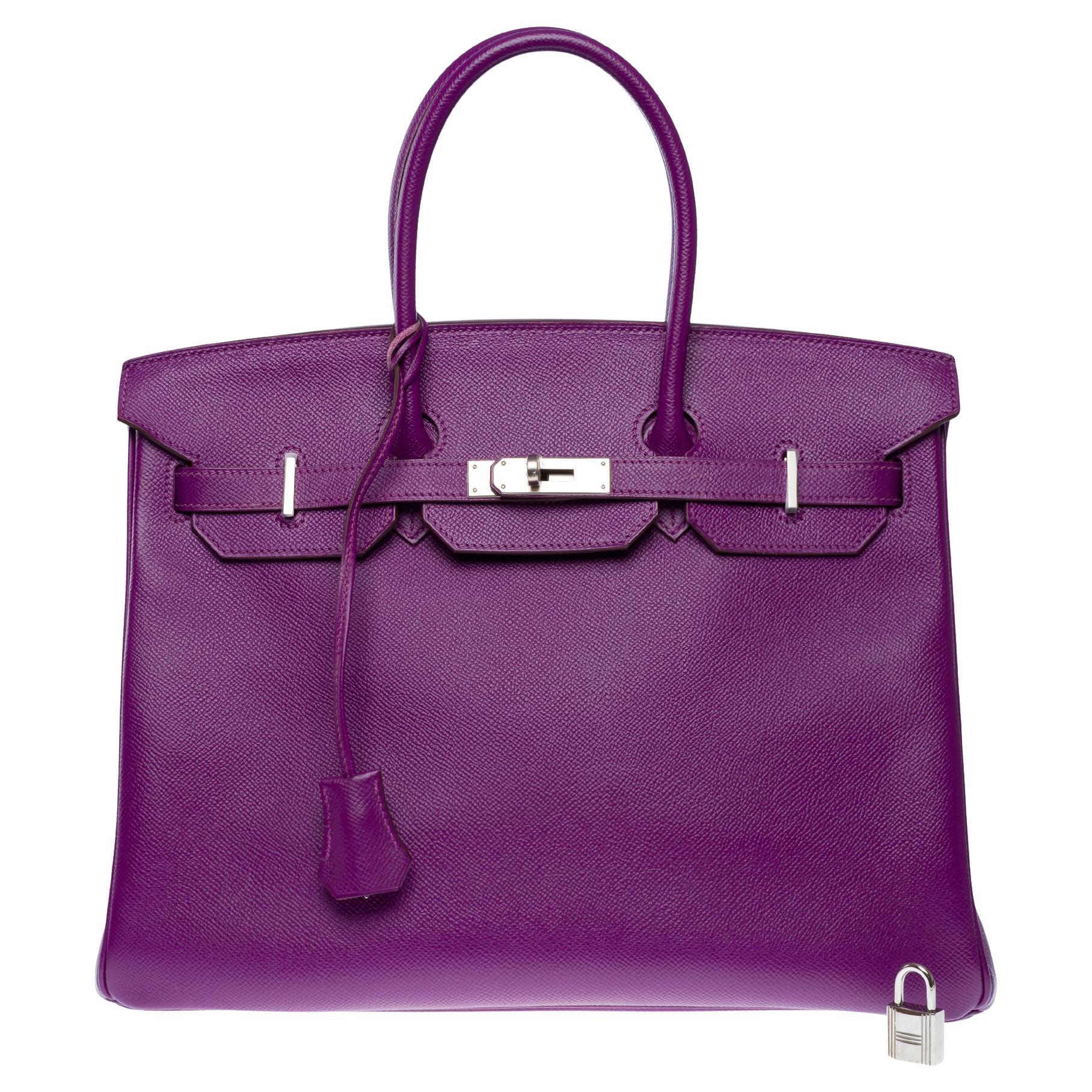 Stunning Hermès Birkin 35 handbag in Anemone Epsom Calf leather, PHW