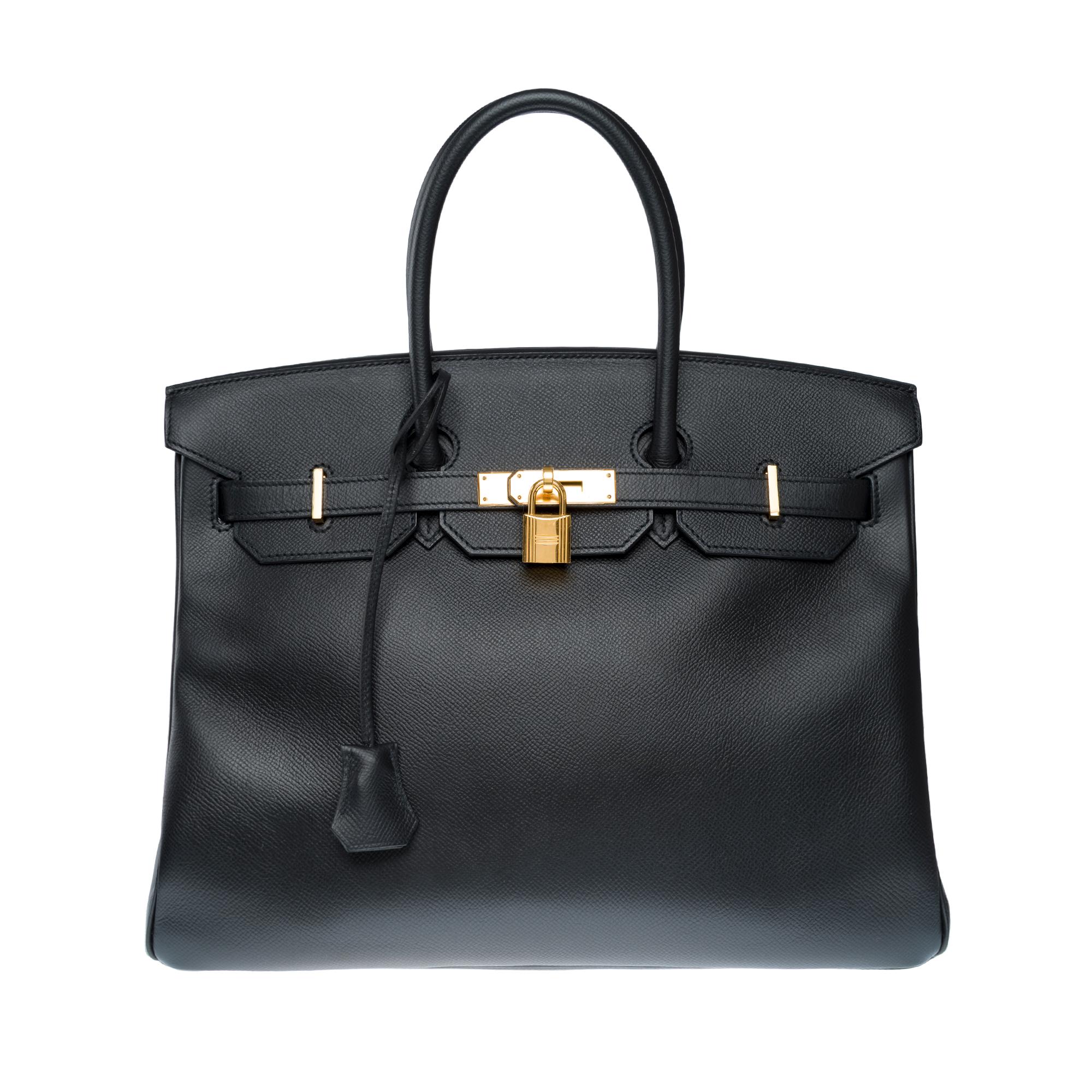 Women's or Men's Stunning Hermès Birkin 35 handbag in Black Epsom Calf leather, GHW For Sale