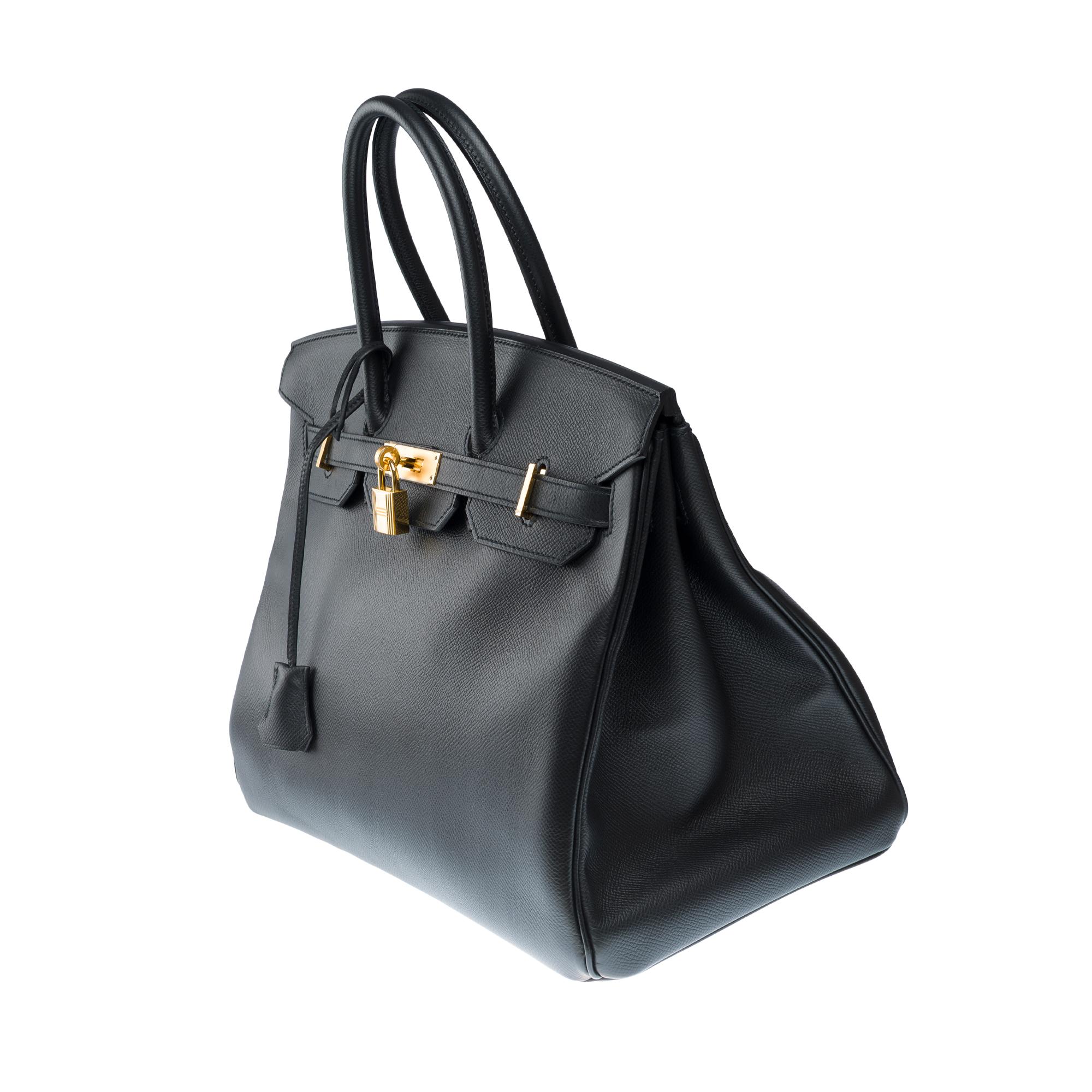Stunning Hermès Birkin 35 handbag in Black Epsom Calf leather, GHW For Sale 2
