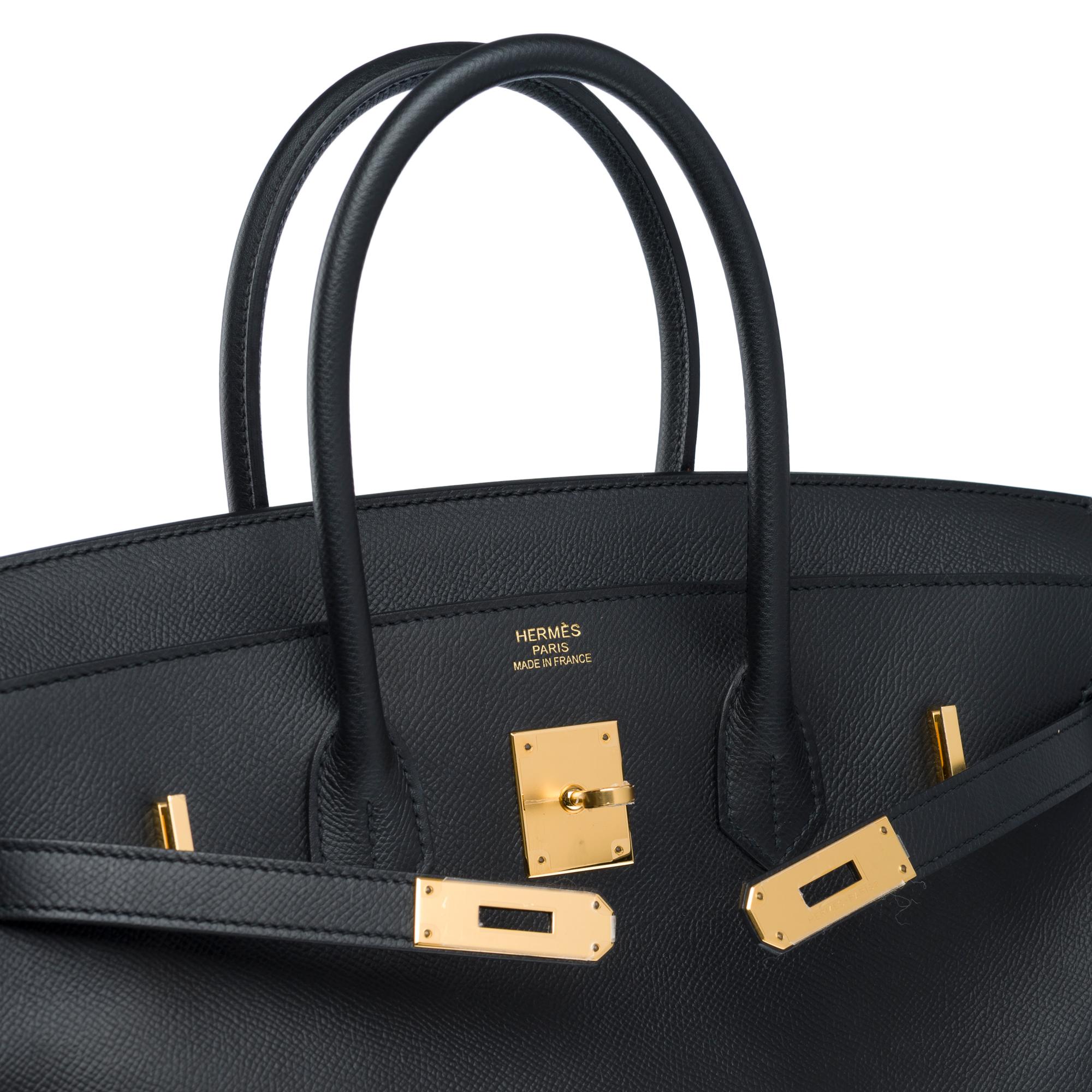 Stunning Hermès Birkin 35 handbag in Black Epsom Calf leather, GHW For Sale 4