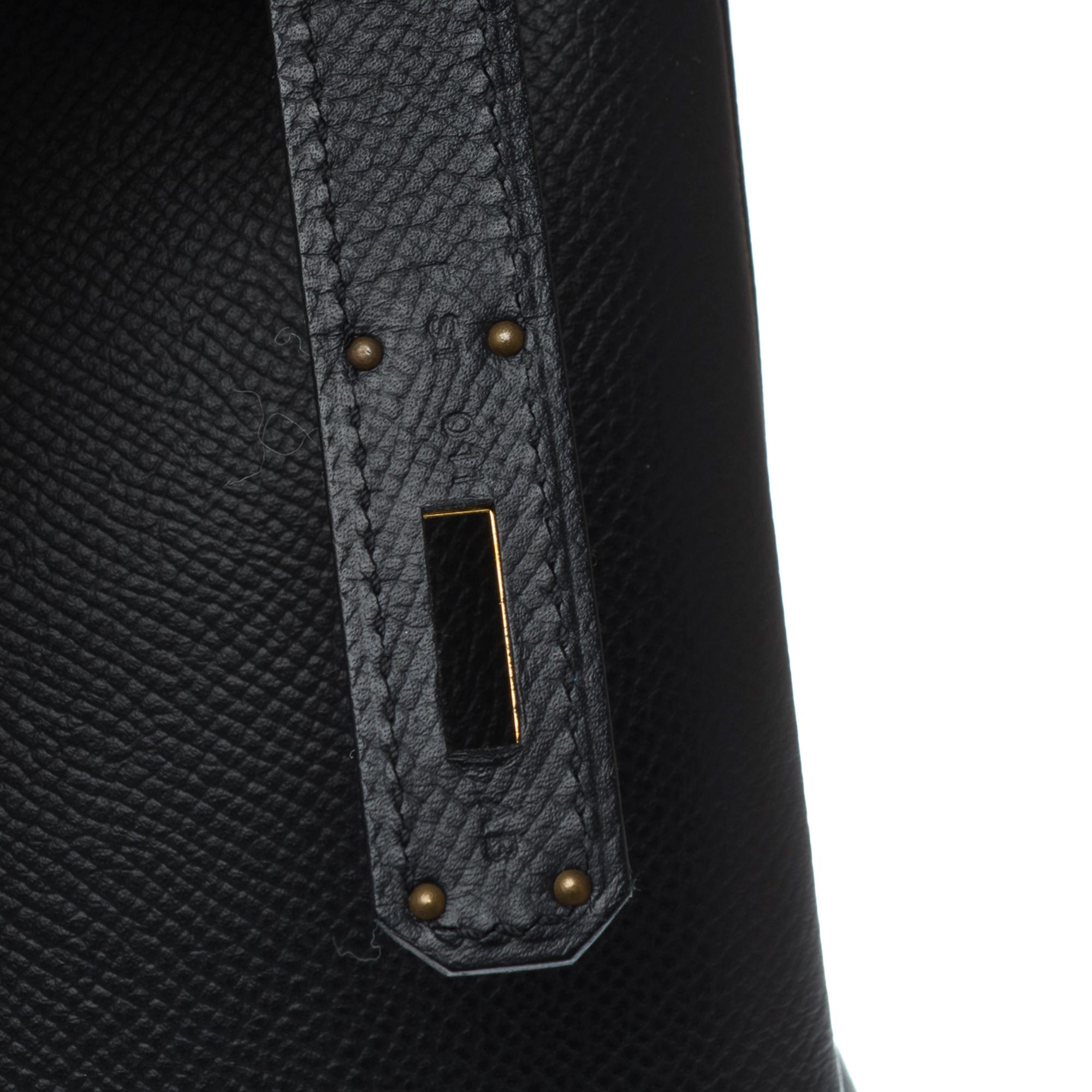 Stunning Hermès Birkin 35 handbag in Black Epsom Calf leather, GHW For Sale 5