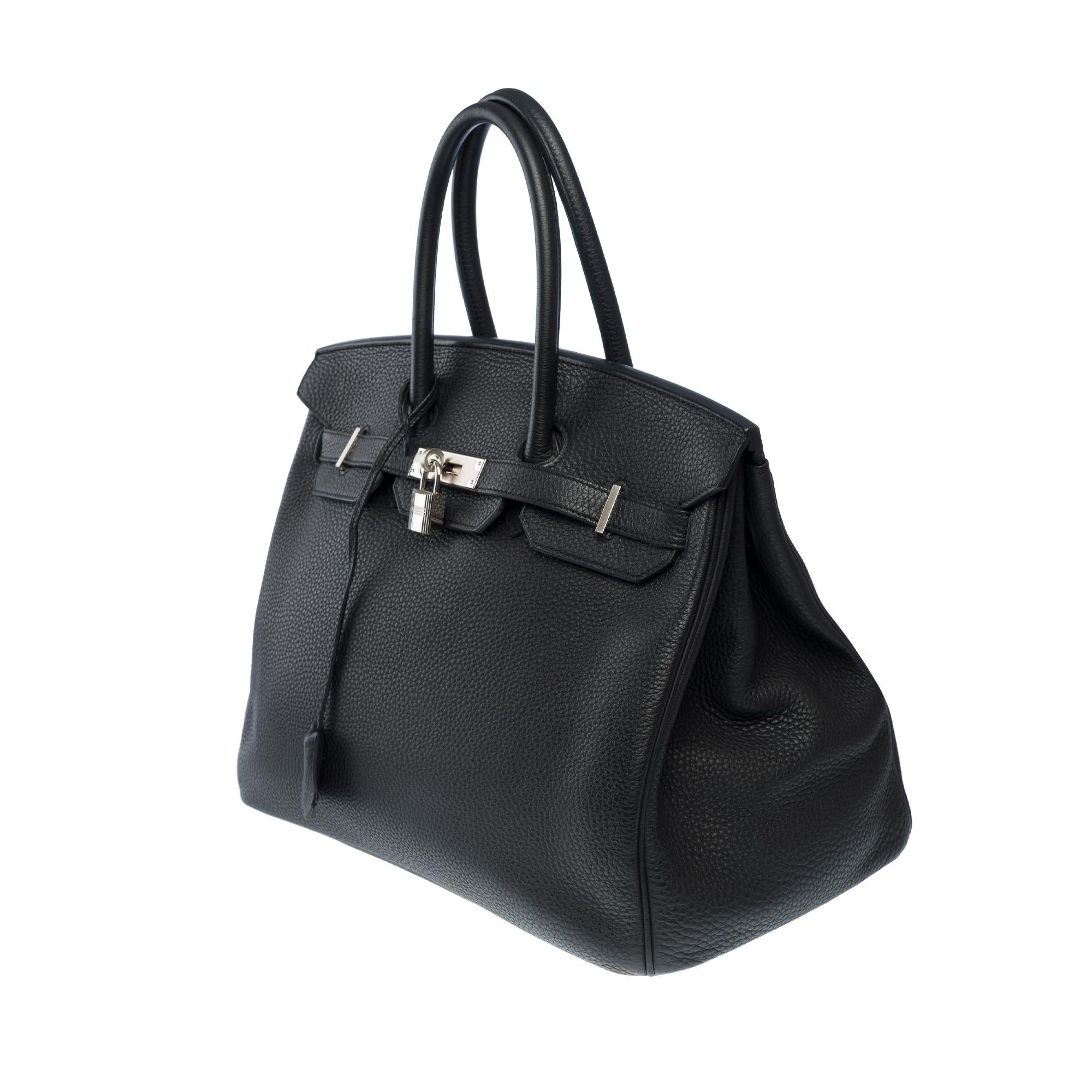 Stunning Hermes Birkin 35 handbag in Black Togo Calf leather, PHW 1