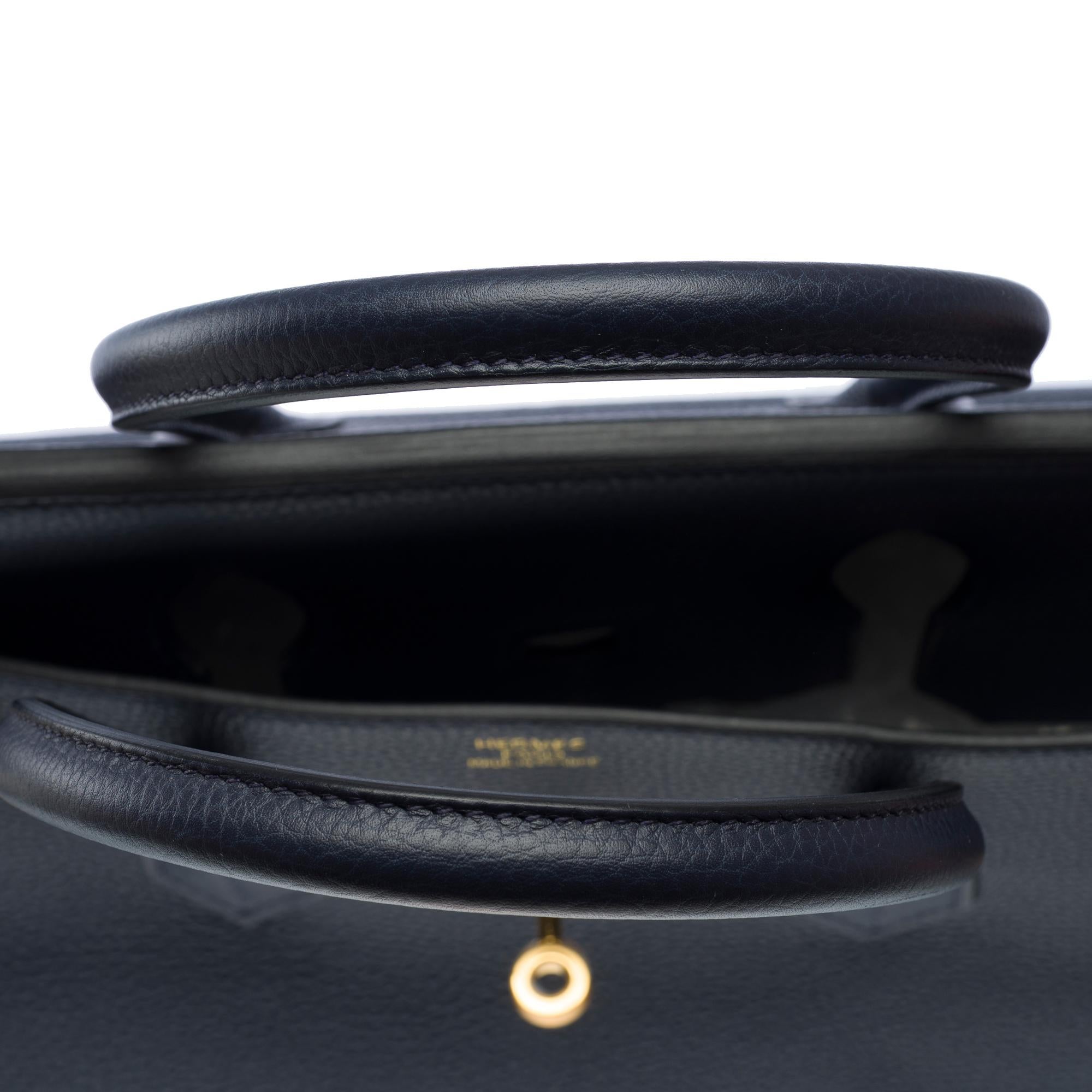 Stunning Hermes Birkin 35 handbag in Bleu Nuit Togo Calf leather, GHW For Sale 6