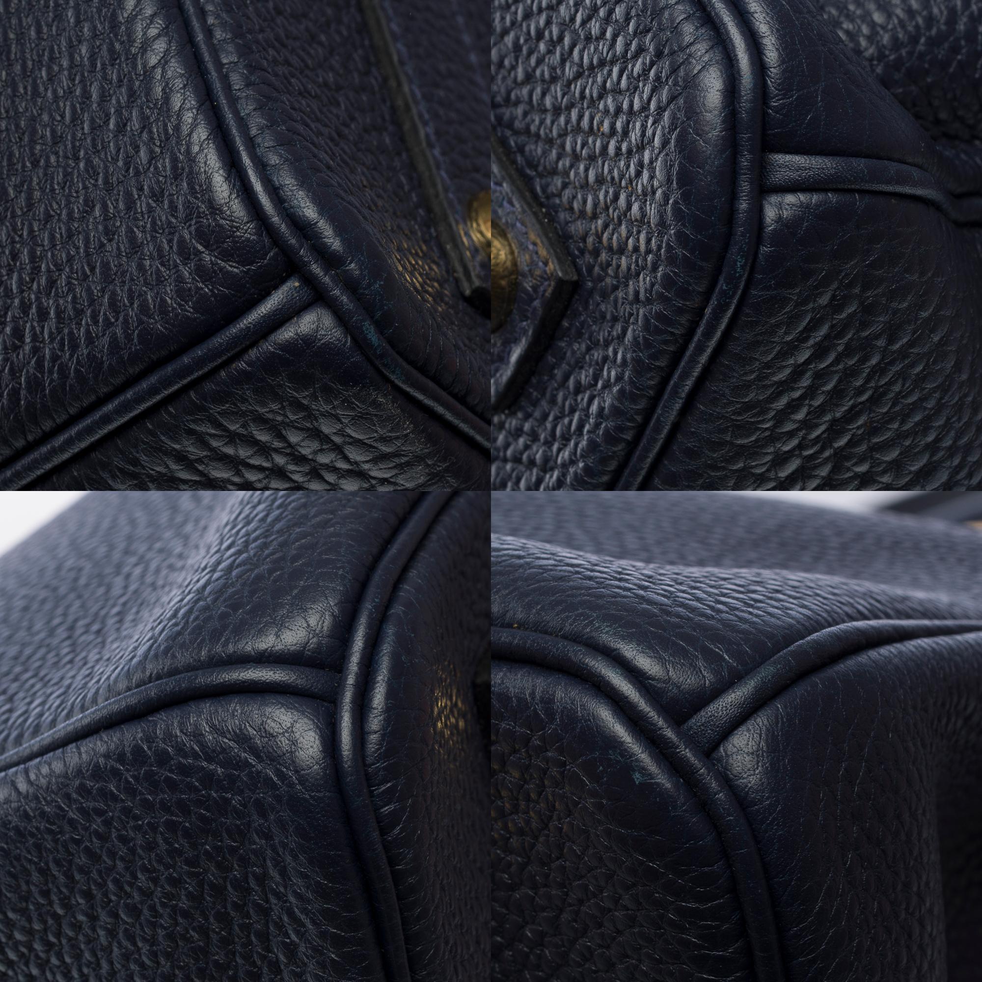 Stunning Hermes Birkin 35 handbag in Bleu Nuit Togo Calf leather, GHW For Sale 8