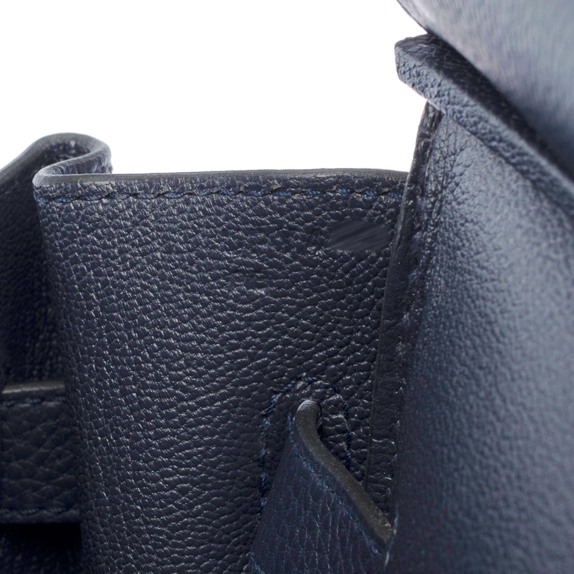 Stunning Hermes Birkin 35 handbag in Bleu Nuit Togo Calf leather, GHW For Sale 4