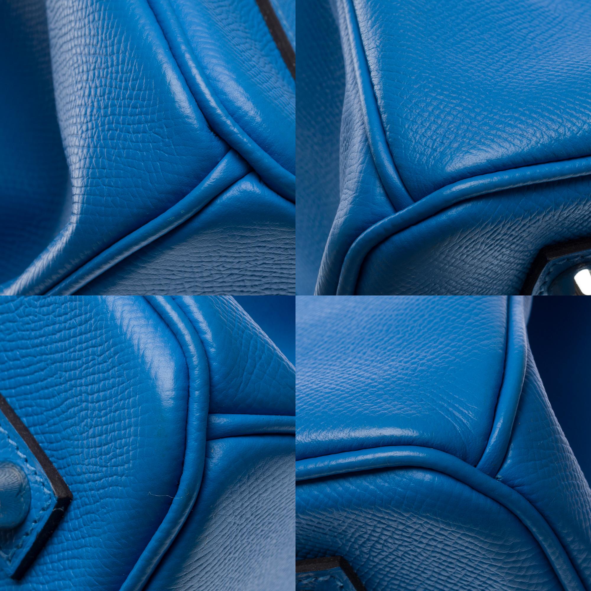 Stunning Hermès Birkin 35 handbag in Bleu Paradis Epsom Calf leather, PHW For Sale 7