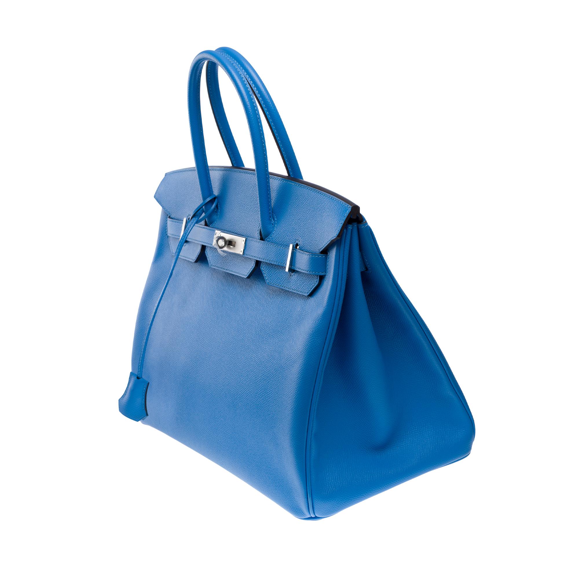 Women's or Men's Stunning Hermès Birkin 35 handbag in Bleu Paradis Epsom Calf leather, PHW For Sale