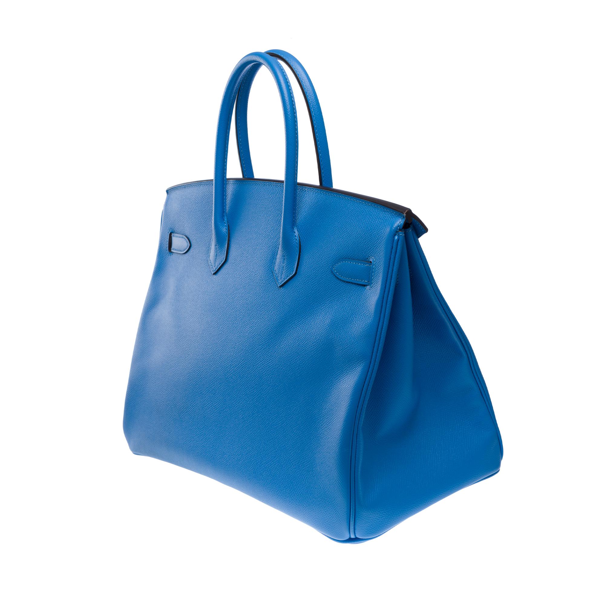 Stunning Hermès Birkin 35 handbag in Bleu Paradis Epsom Calf leather, PHW For Sale 1