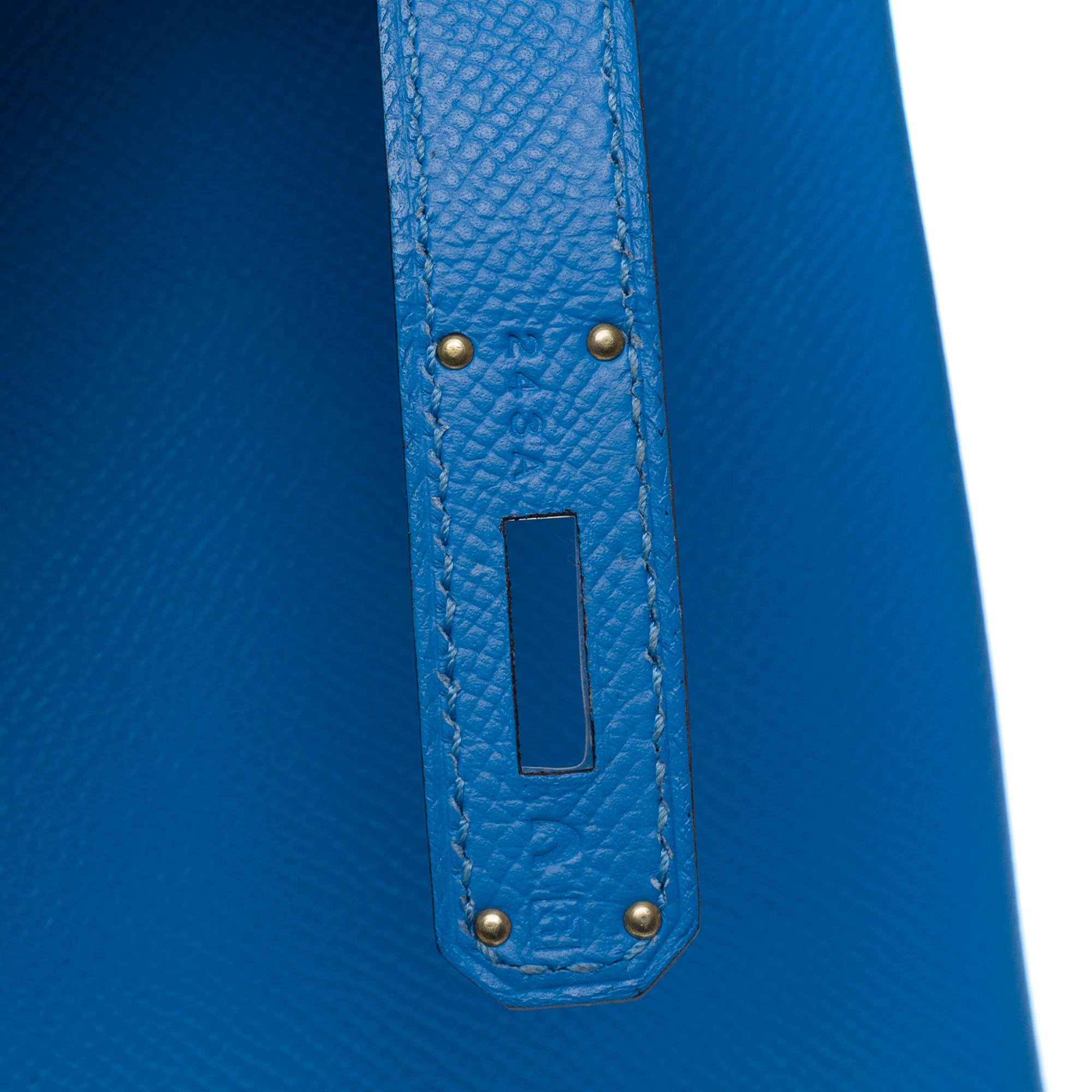 Stunning Hermès Birkin 35 handbag in Bleu Paradis Epsom Calf leather, PHW For Sale 3