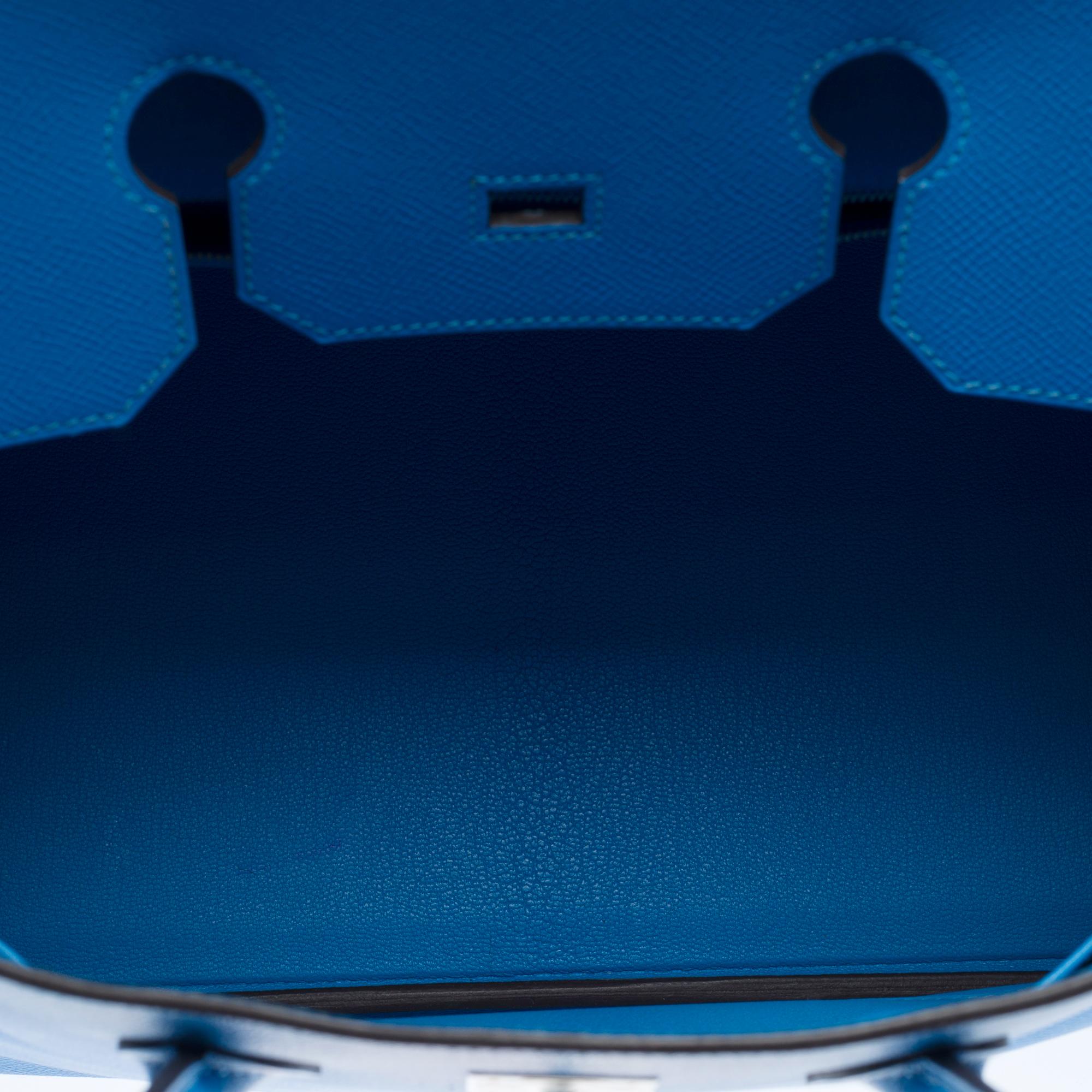 Stunning Hermès Birkin 35 handbag in Bleu Paradis Epsom Calf leather, PHW For Sale 4