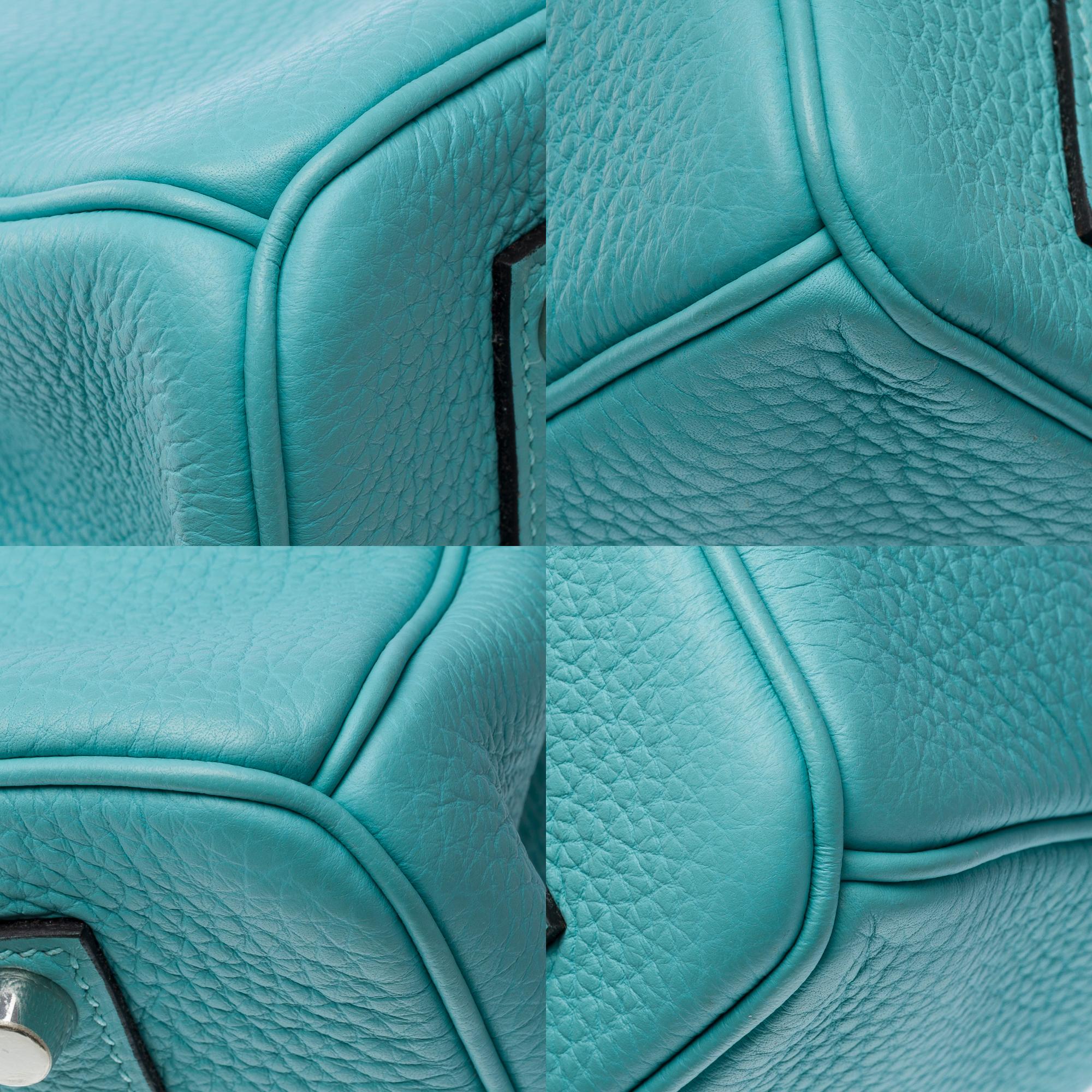 Stunning Hermès Birkin 35 handbag in Blue Atoll Togo Calf leather, PHW For Sale 8