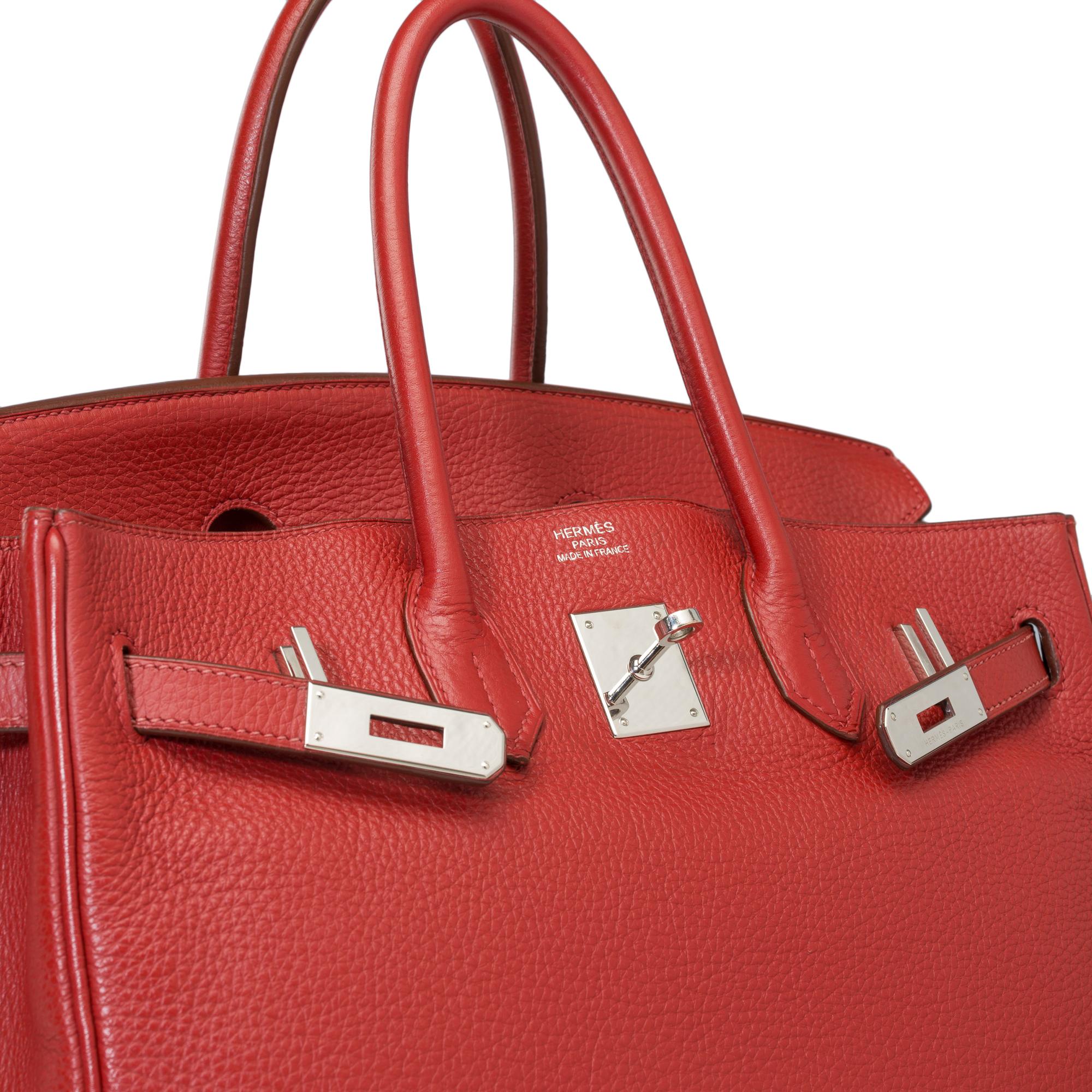 Stunning Hermès Birkin 35 handbag in Sienne Togo leather, SHW For Sale 4