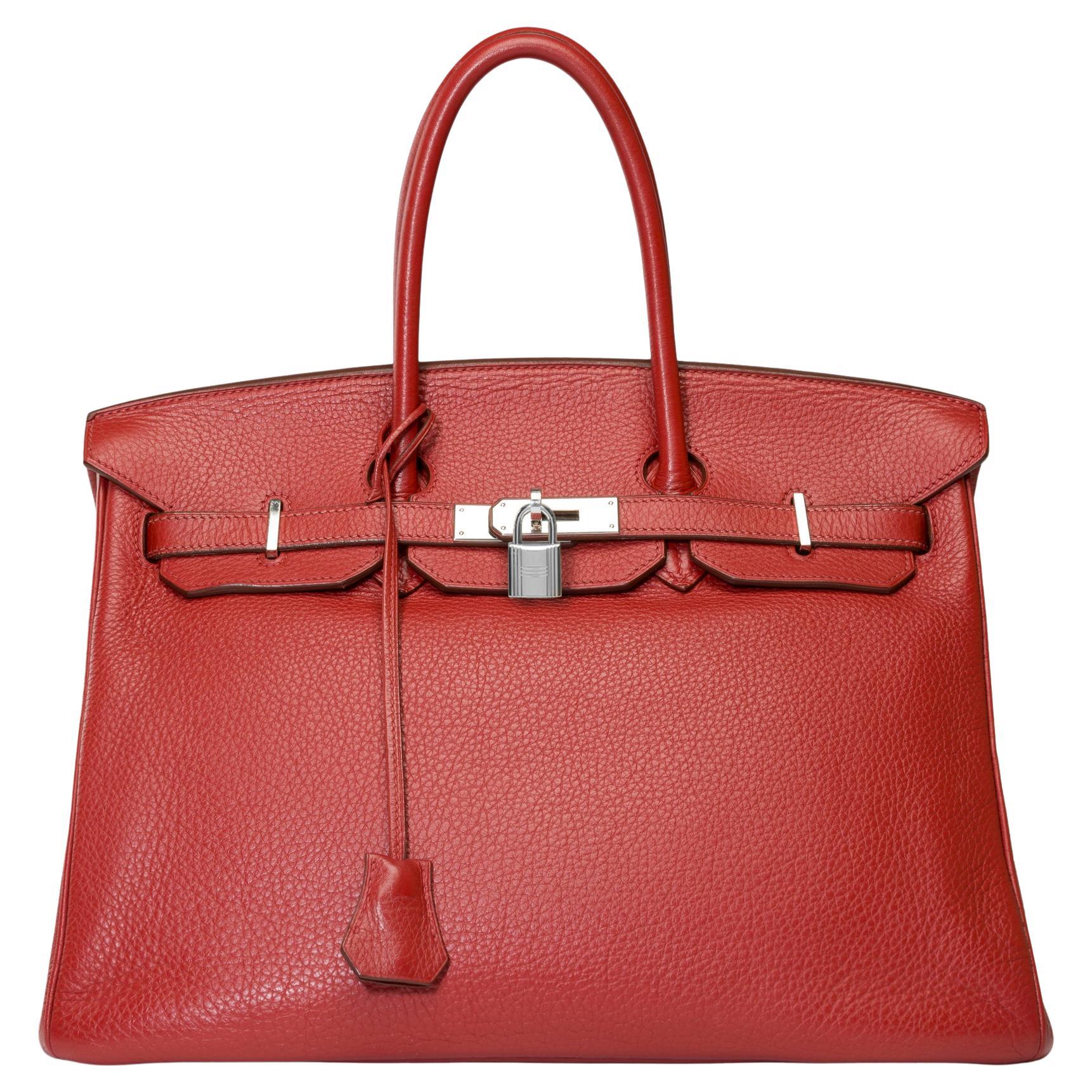 Stunning Hermès Birkin 35 handbag in Sienne Togo leather, SHW For Sale