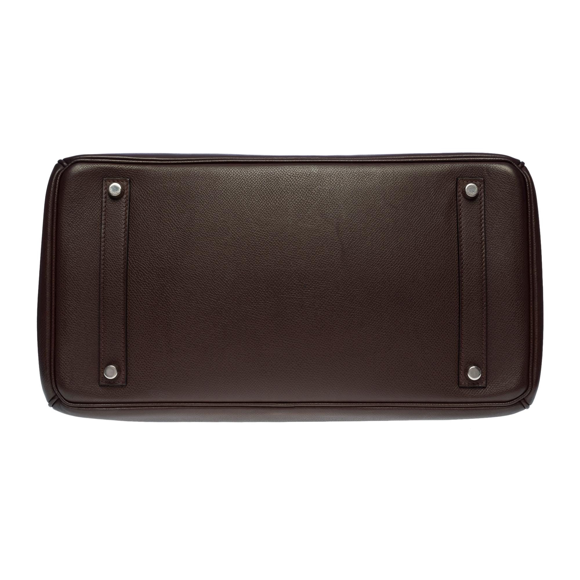 Stunning Hermès Birkin 35 handbag in Brown Epsom leather, SHW 3