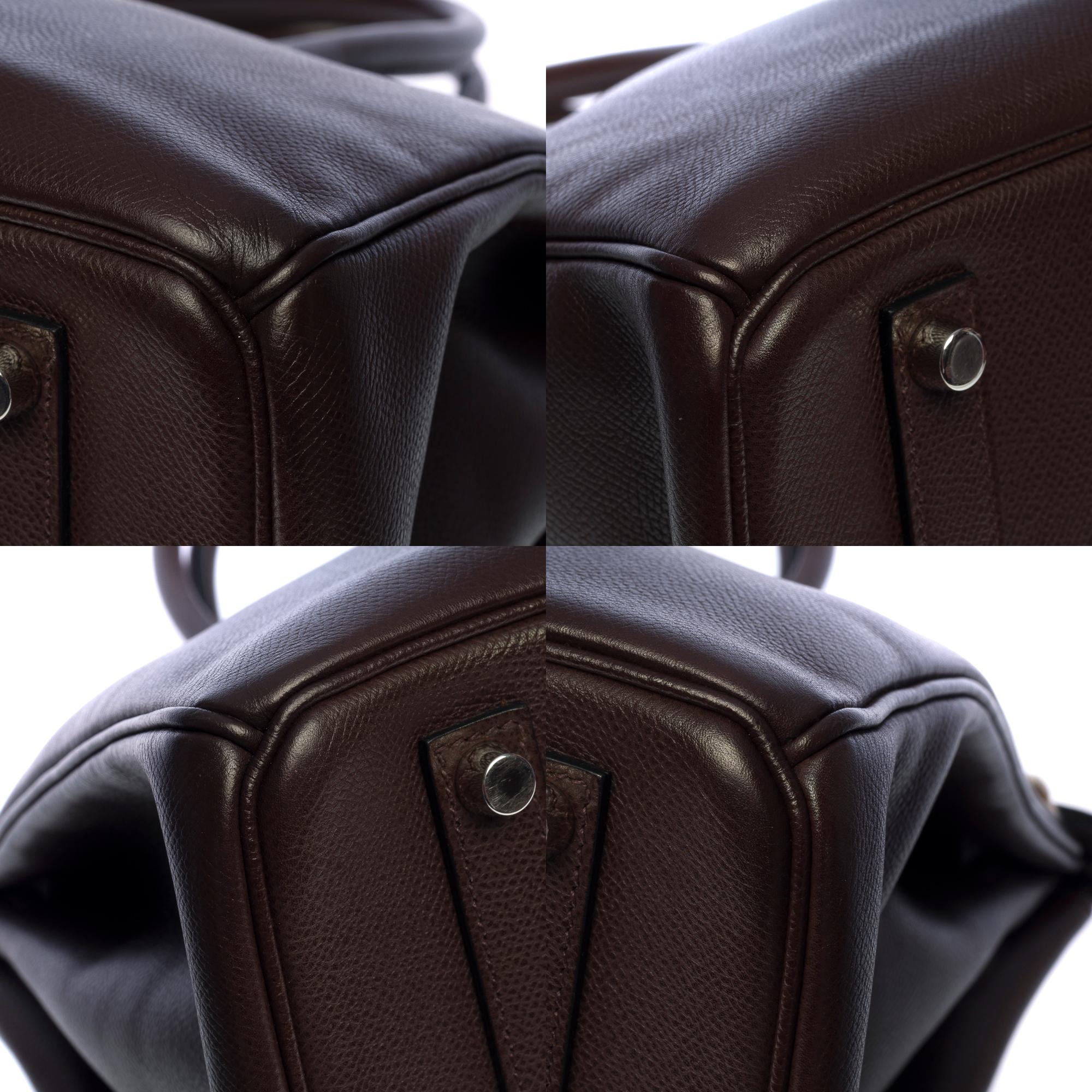 Stunning Hermès Birkin 35 handbag in Brown Epsom leather, SHW 4