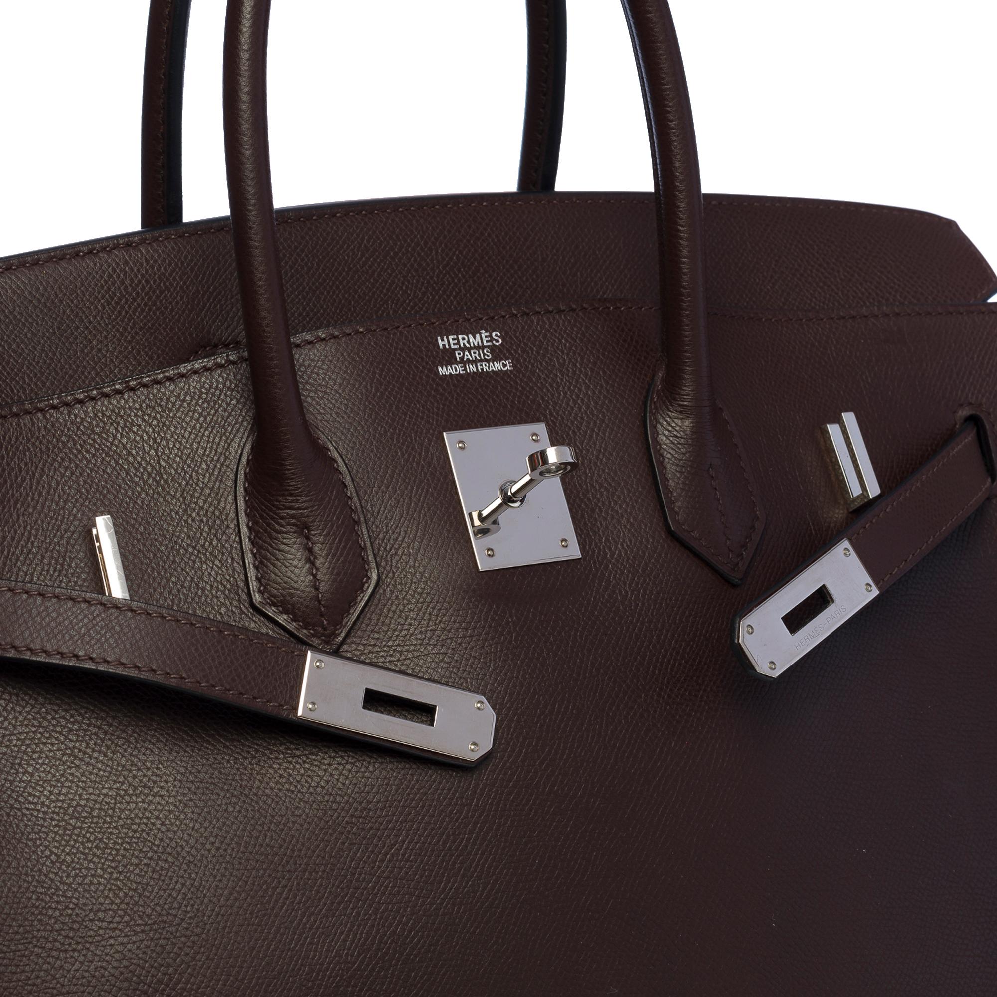 Black Stunning Hermès Birkin 35 handbag in Brown Epsom leather, SHW