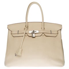 Stunning Hermès Birkin 35 handbag in Craie Togo leather, SHW