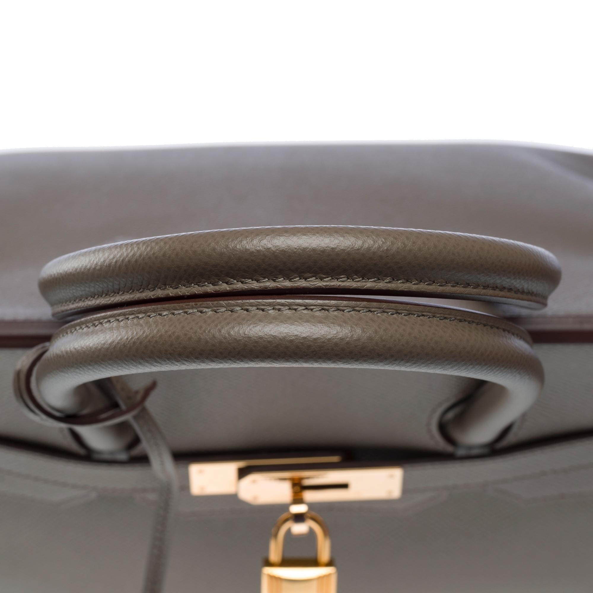 Stunning Hermès Birkin 35 handbag in etoupe Epsom leather, RGHW For Sale 7