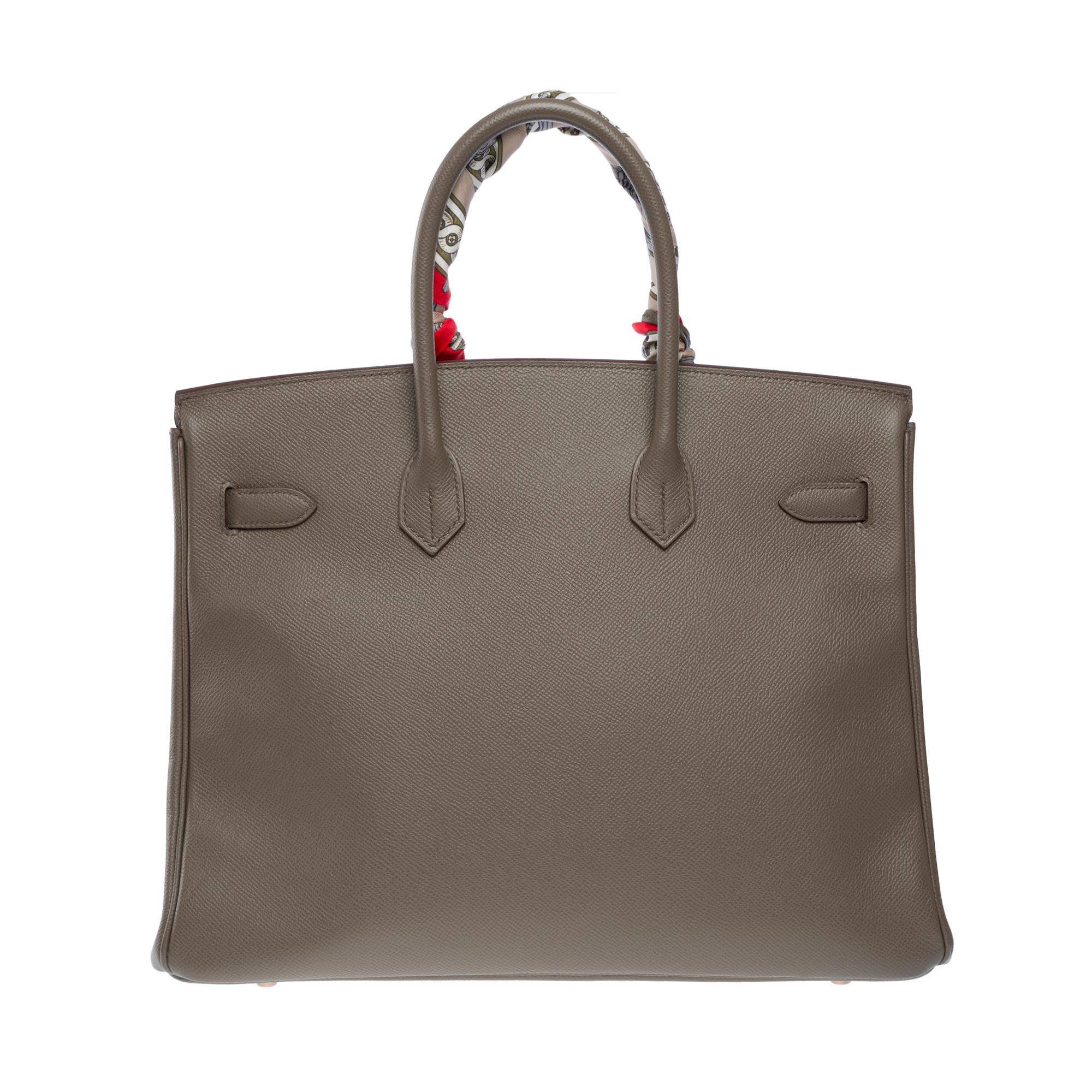 Women's or Men's Stunning Hermès Birkin 35 handbag in etoupe Epsom leather, RGHW For Sale