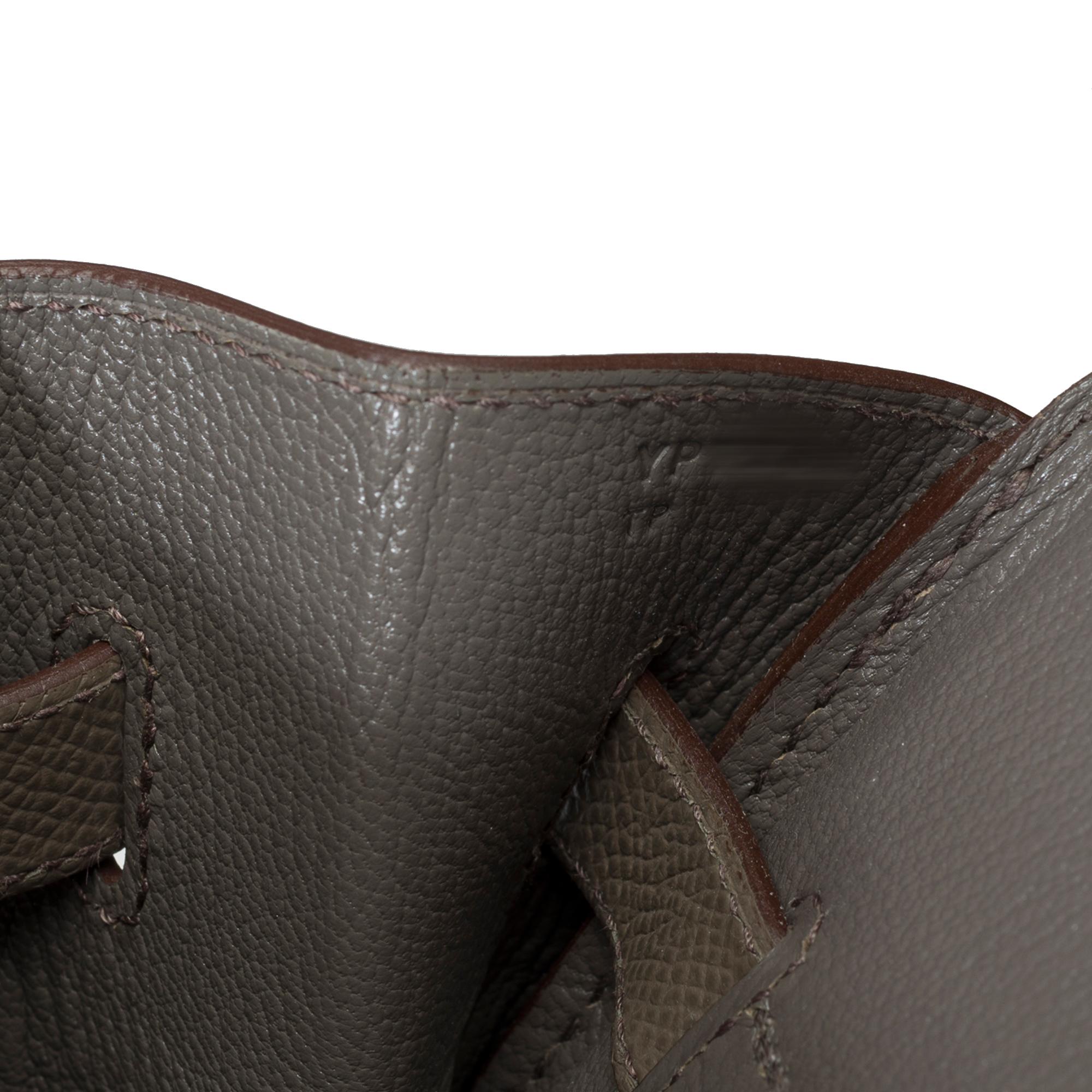 Stunning Hermès Birkin 35 handbag in etoupe Epsom leather, RGHW For Sale 5