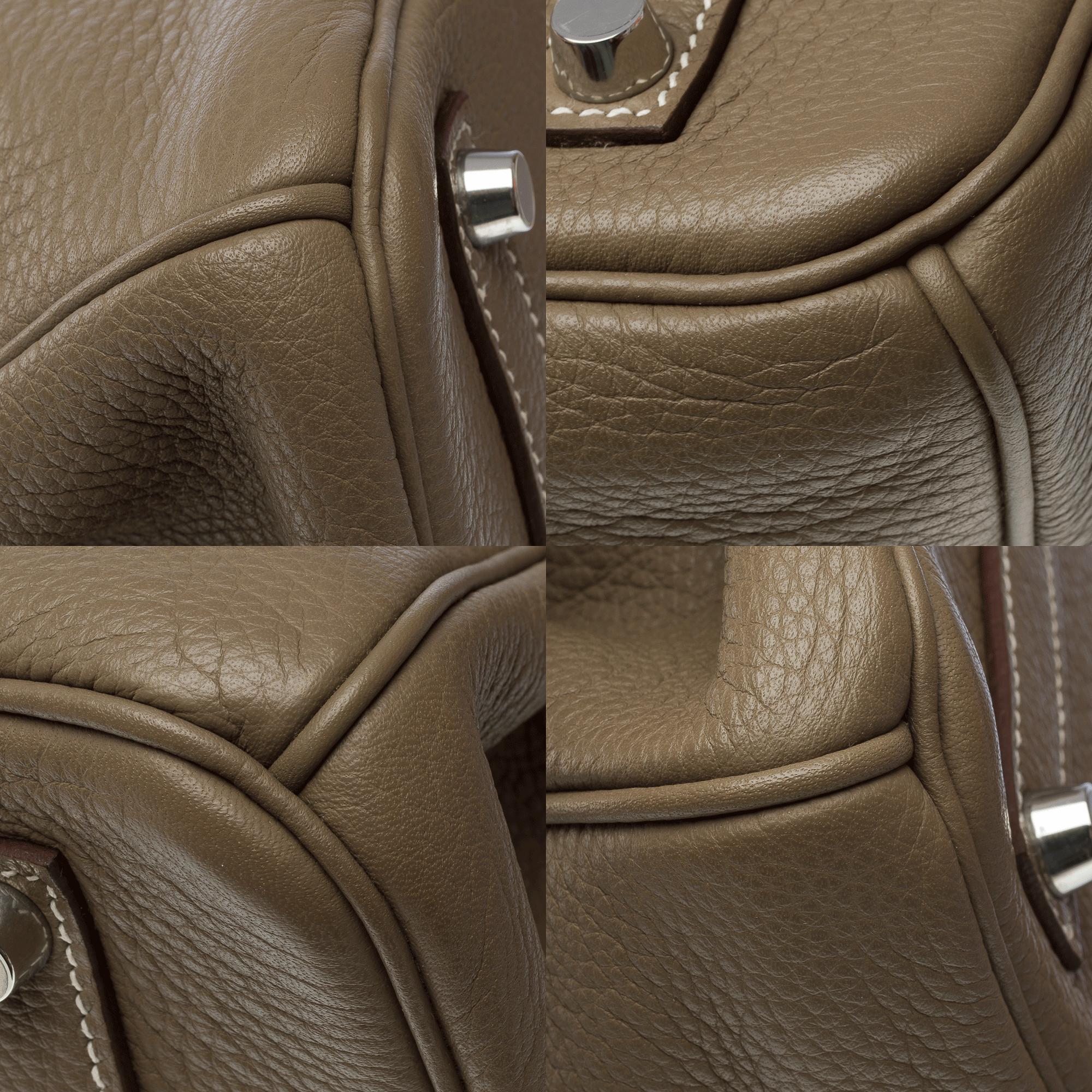 Stunning Hermès Birkin 35 handbag in Etoupe Taurillon Clemence calf leather, PHW For Sale 7