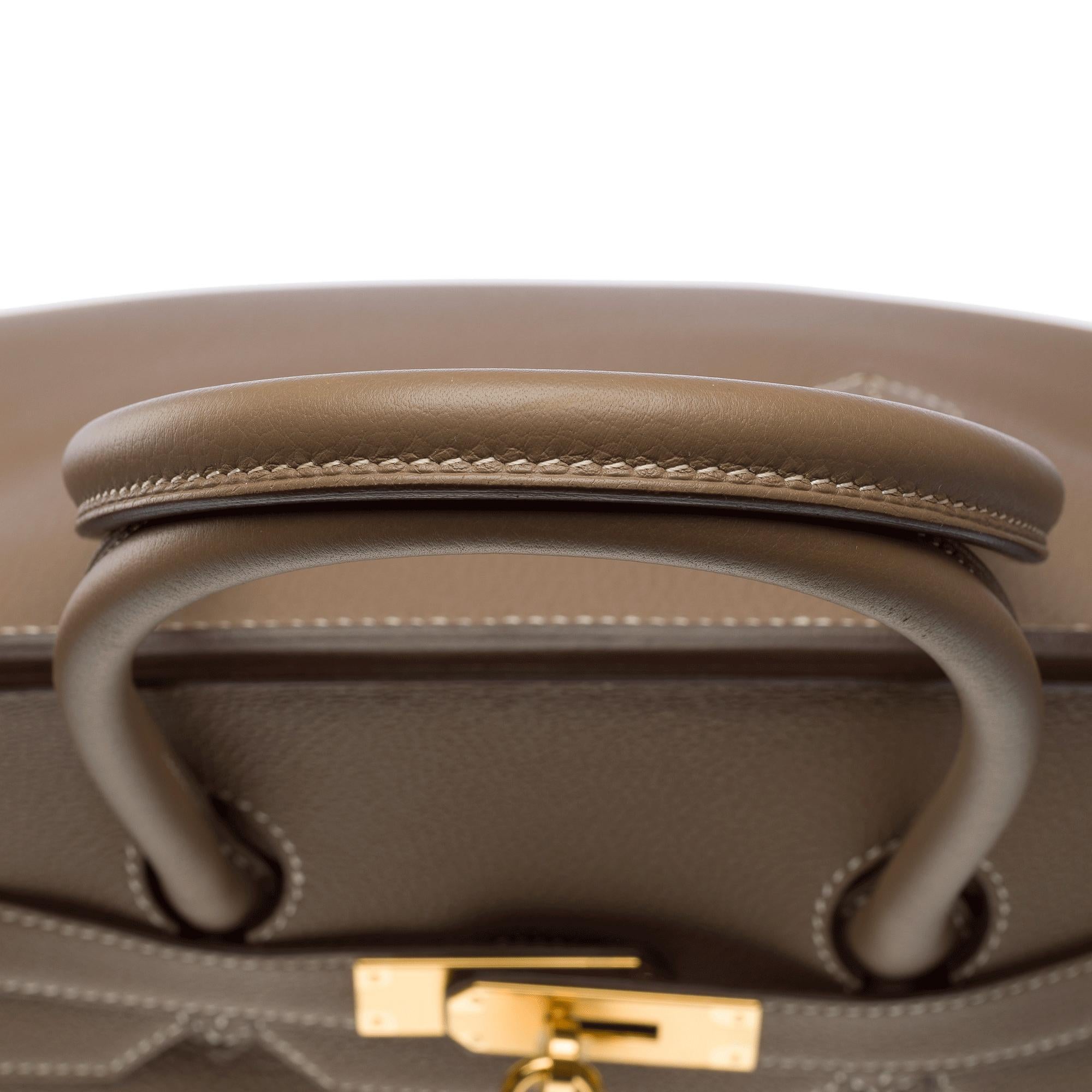 Stunning Hermès Birkin 35 handbag in Etoupe Togo calf leather, GHW 6