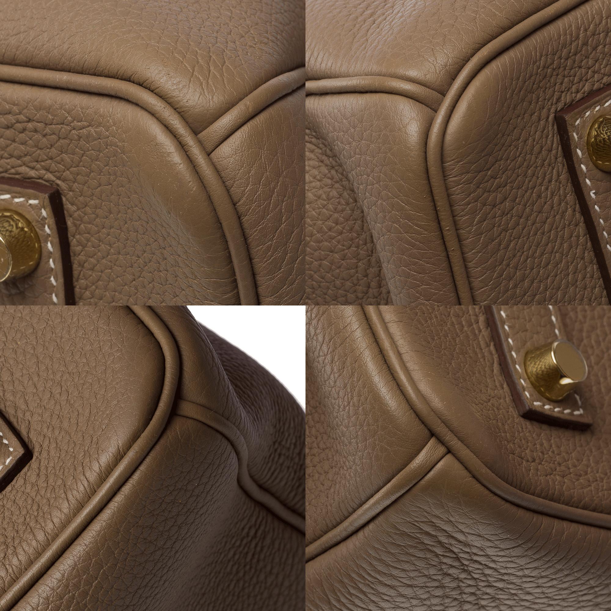 Stunning Hermès Birkin 35 handbag in Etoupe Togo calf leather, GHW 8