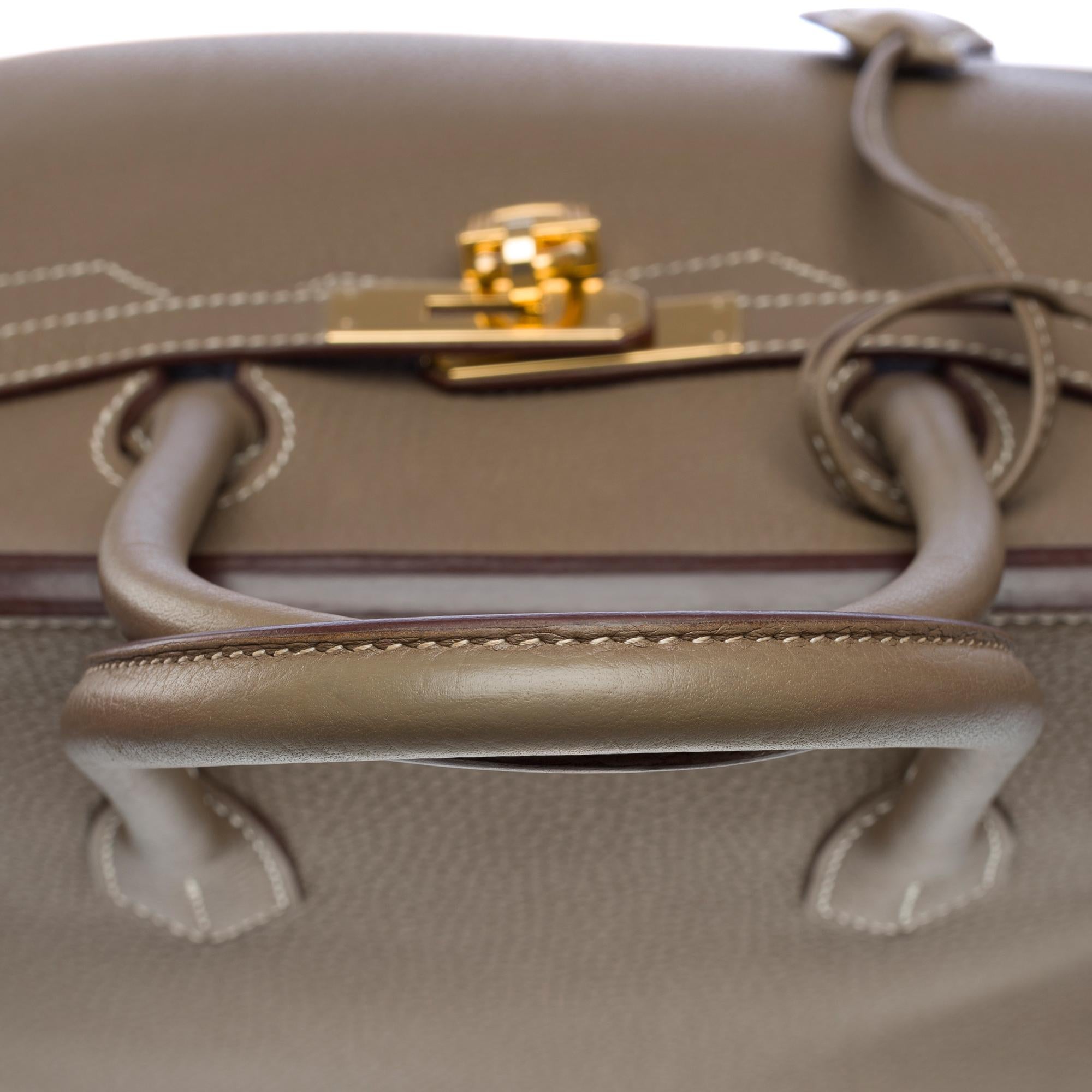 Stunning Hermès Birkin 35 handbag in Etoupe Togo leather, GHW 5