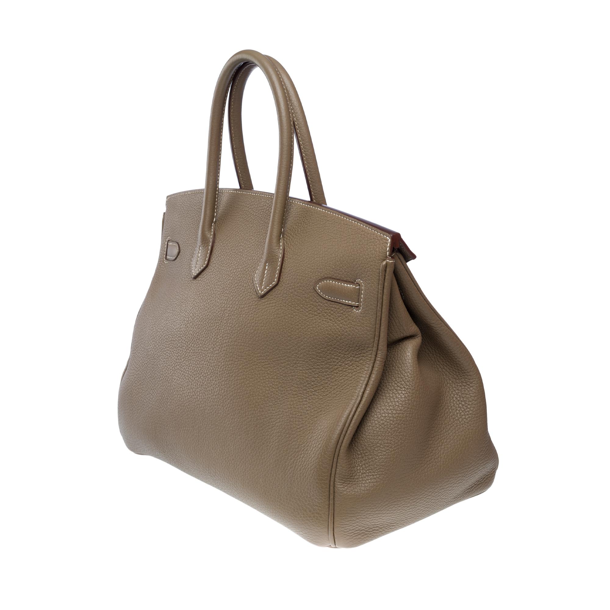 Women's or Men's Stunning Hermès Birkin 35 handbag in Etoupe Togo leather, GHW