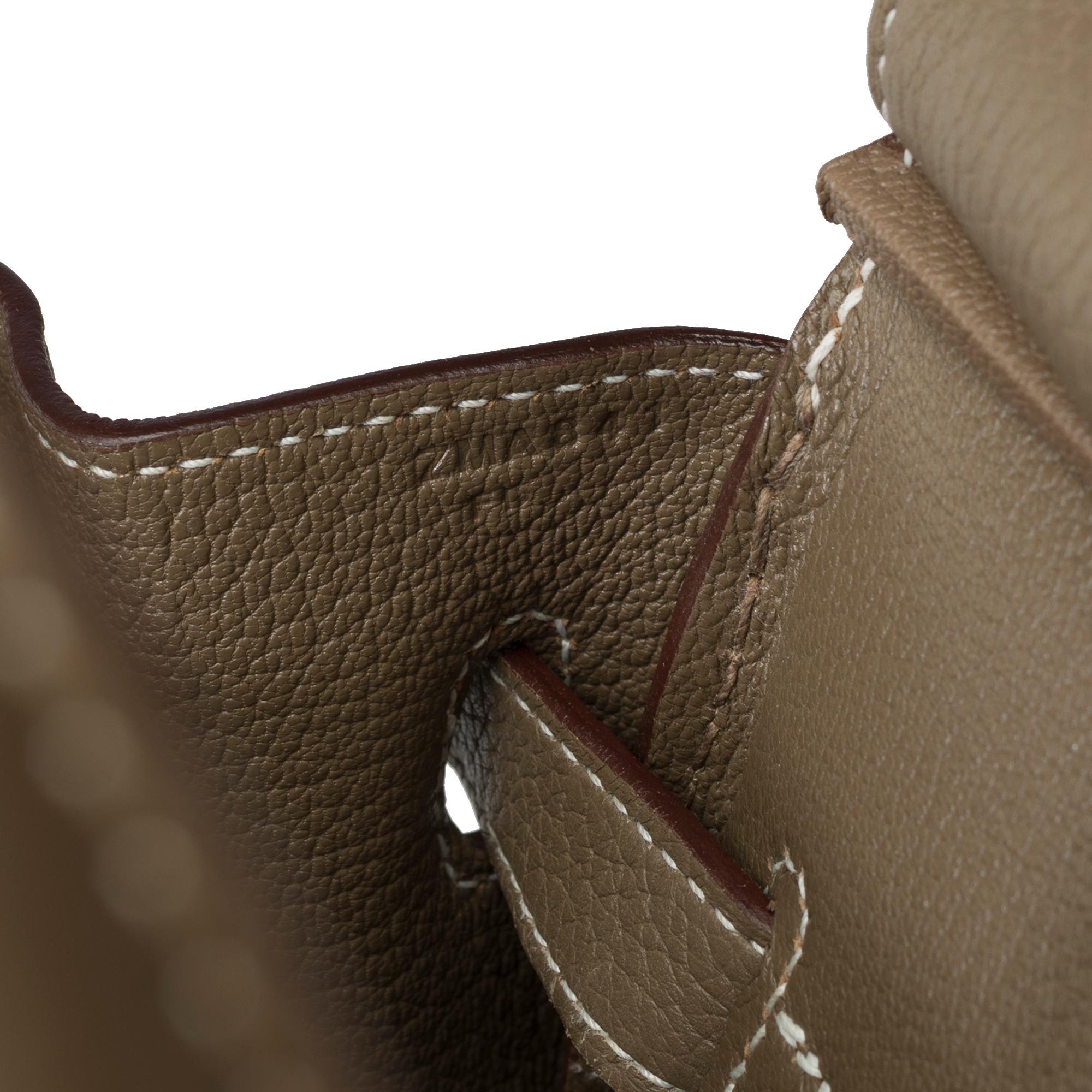 Stunning Hermès Birkin 35 handbag in Etoupe Togo leather, GHW 2