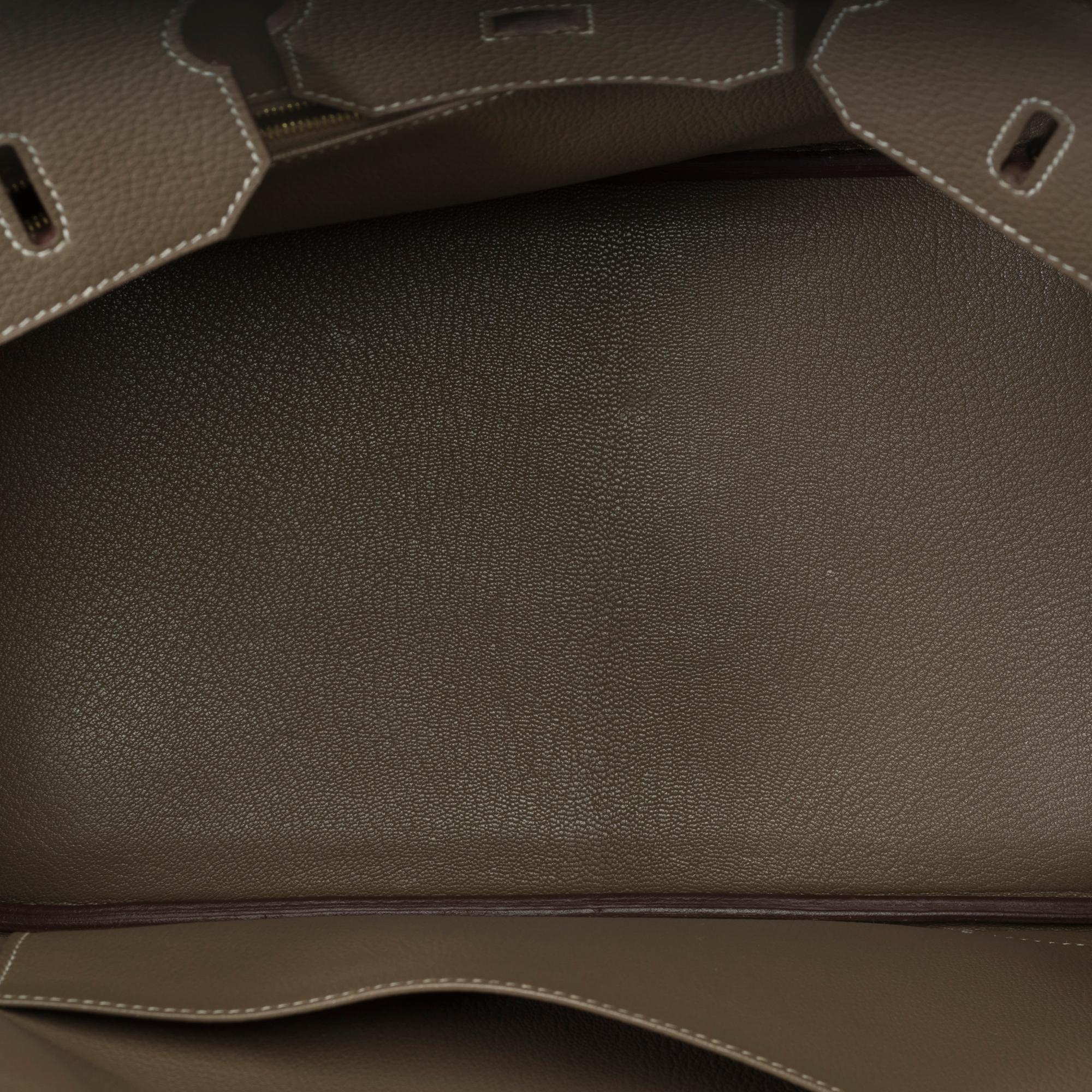 Stunning Hermès Birkin 35 handbag in Etoupe Togo leather, GHW 4