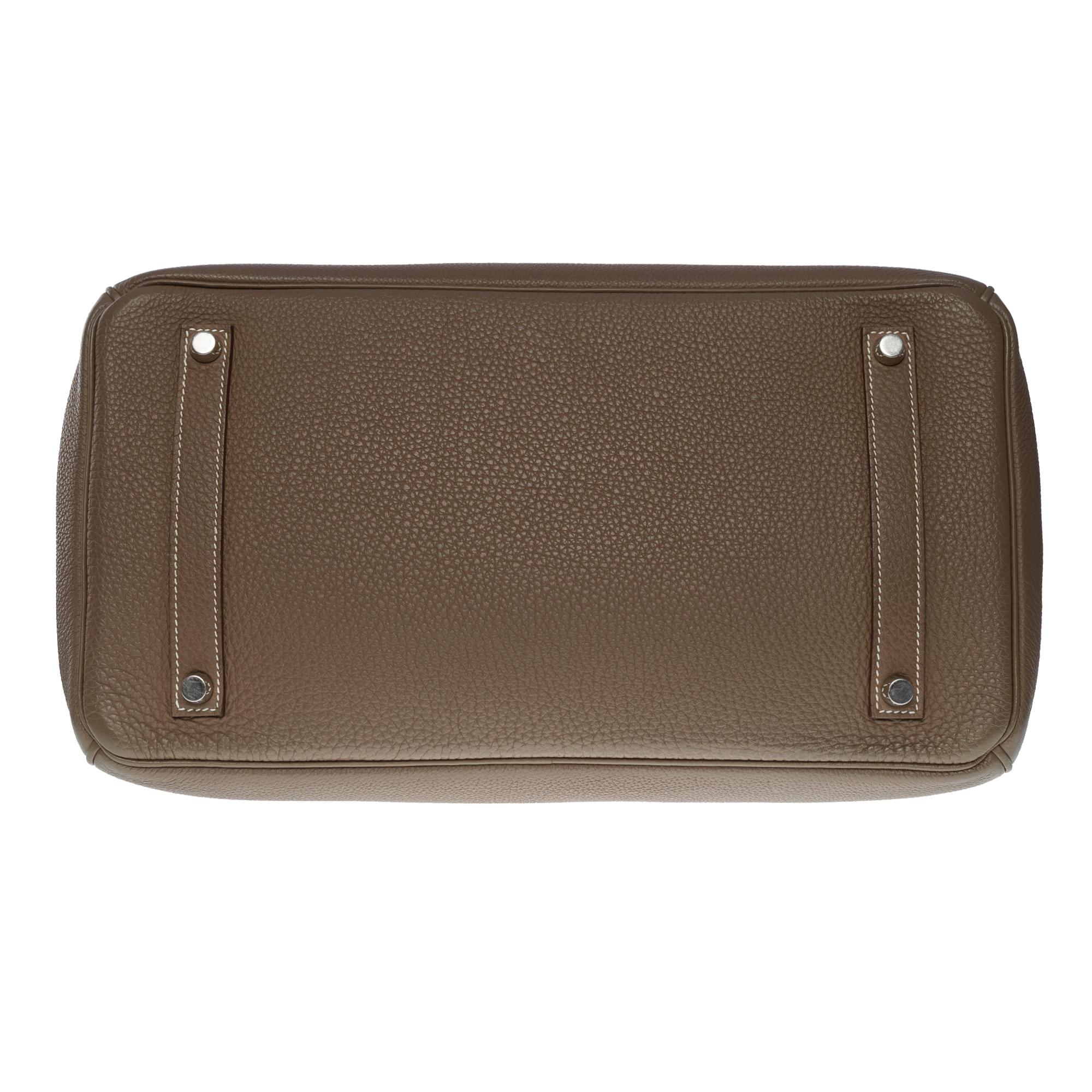 Stunning Hermès Birkin 35 handbag in etoupe Togo leather, SHW 5