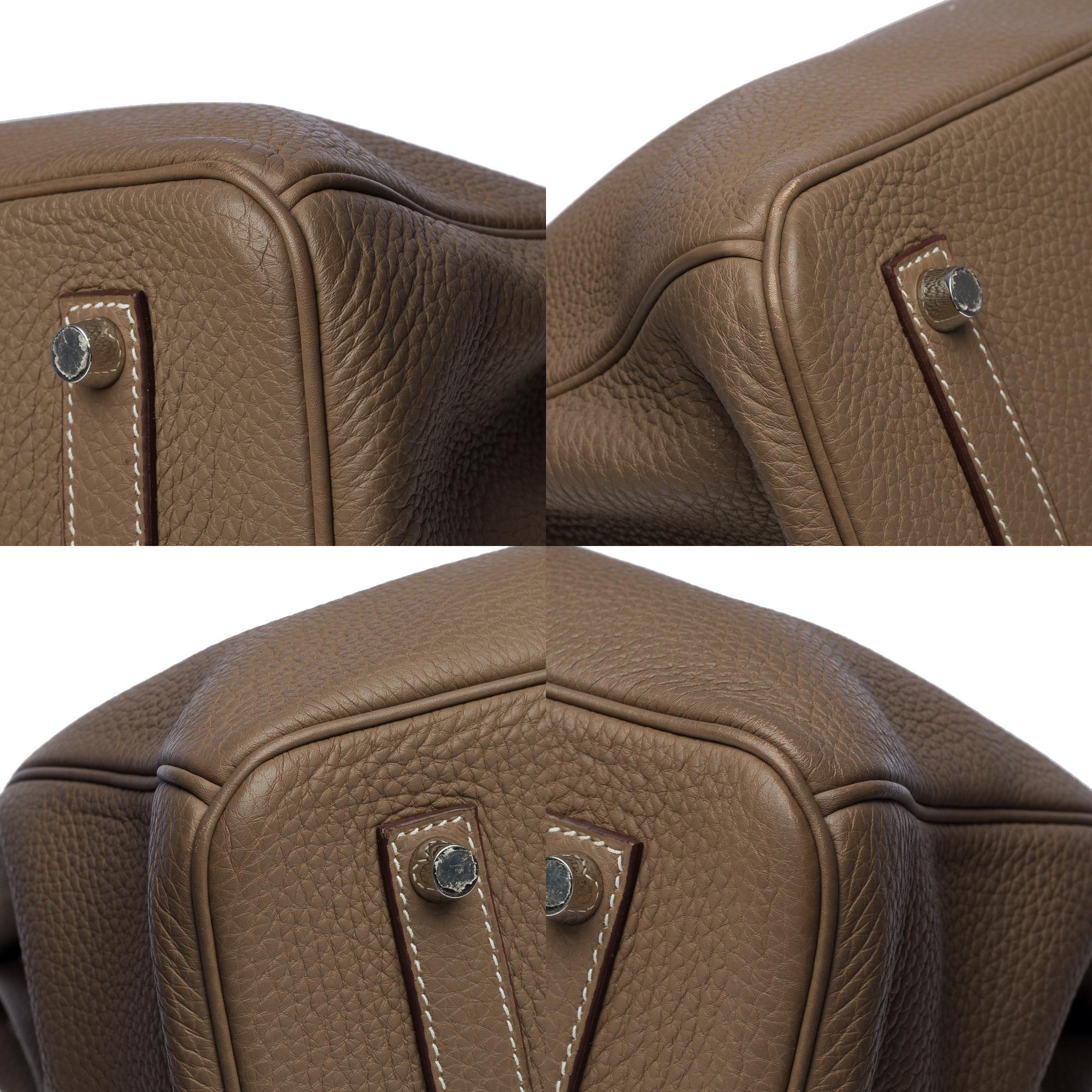 Stunning Hermès Birkin 35 handbag in étoupe Togo leather, SHW 3