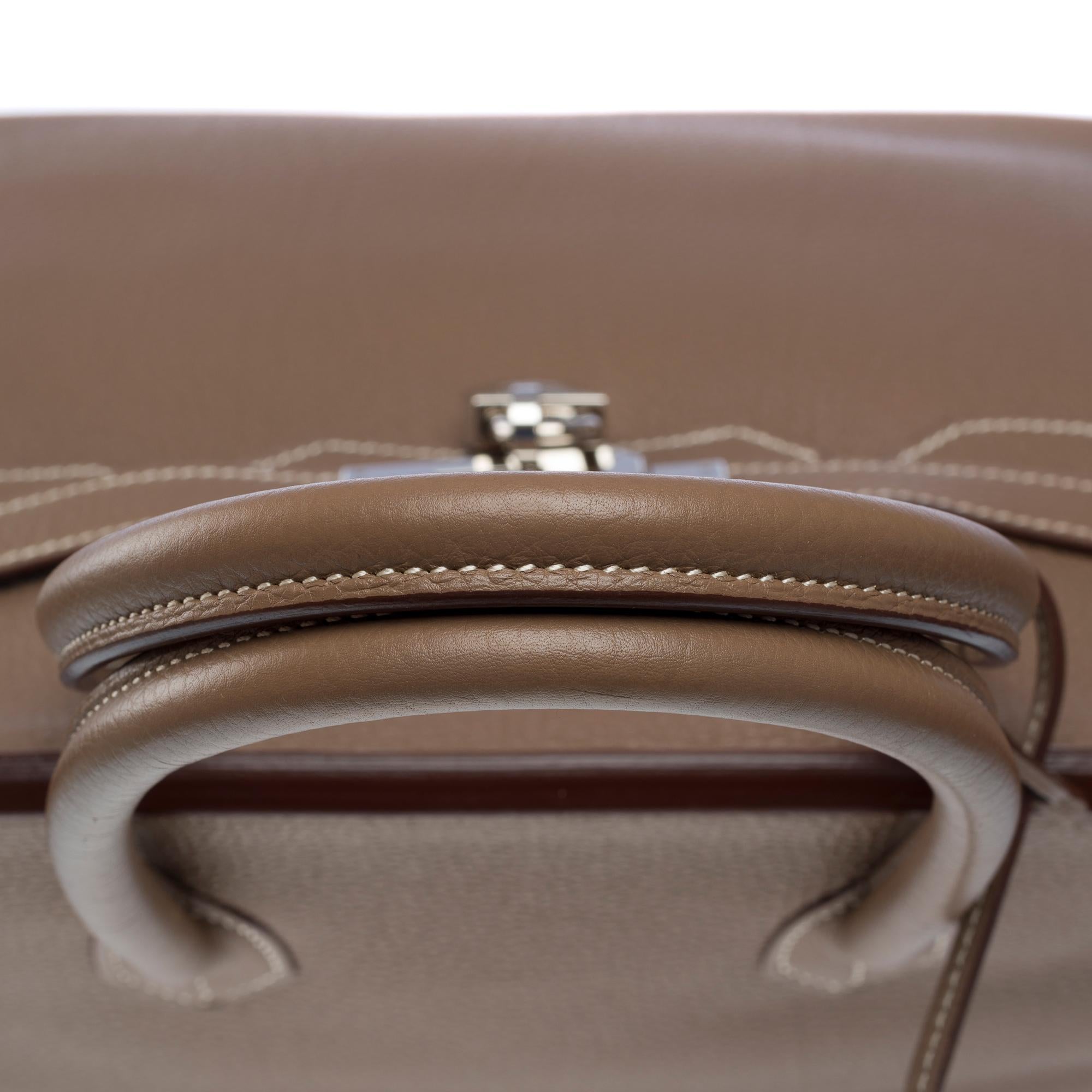 Stunning Hermès Birkin 35 handbag in etoupe Togo leather, SHW 7