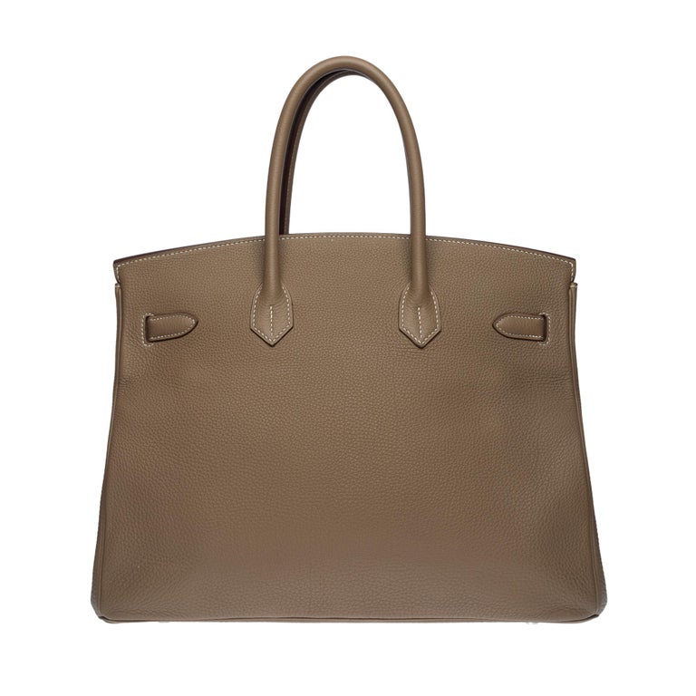 Stunning Hermès Birkin 35 handbag in étoupe Togo leather, SHW For Sale ...