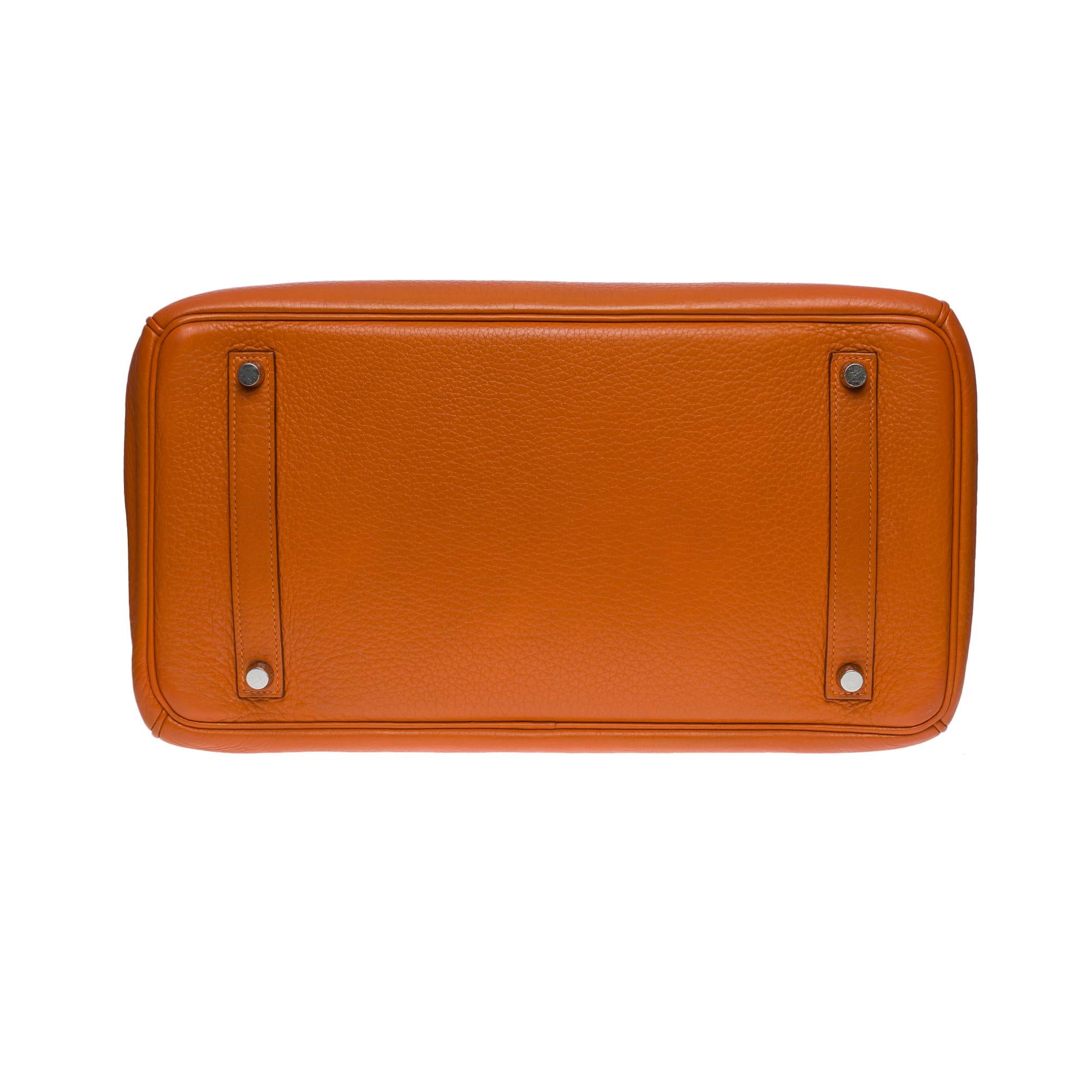 Stunning Hermès Birkin 35 handbag in Orange Togo leather, SHW 4
