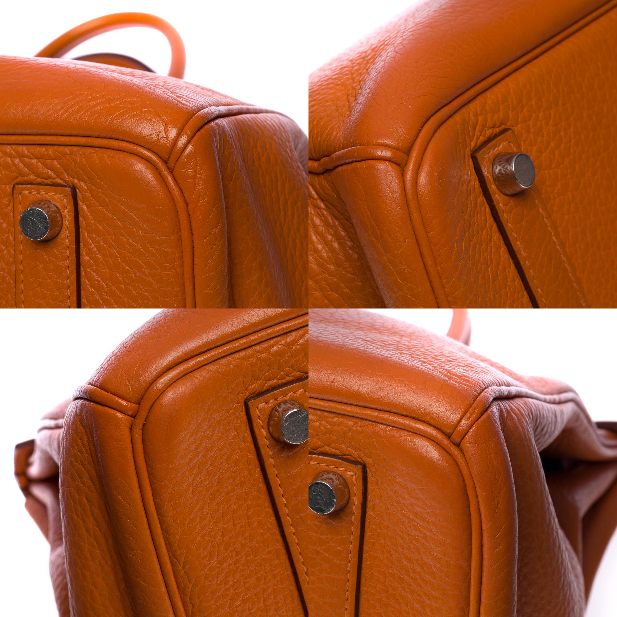 Stunning Hermès Birkin 35 handbag in Orange Togo leather, SHW 5