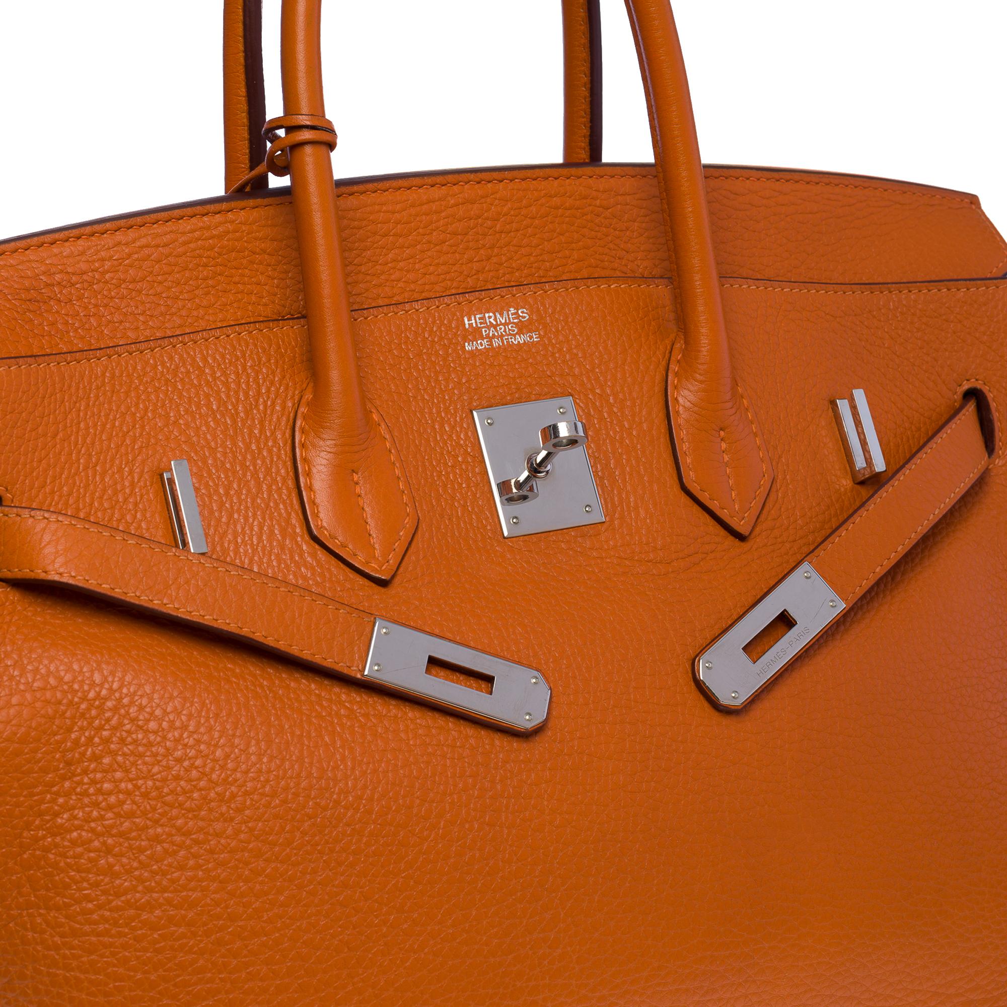 Women's or Men's Stunning Hermès Birkin 35 handbag in Orange Togo leather, SHW