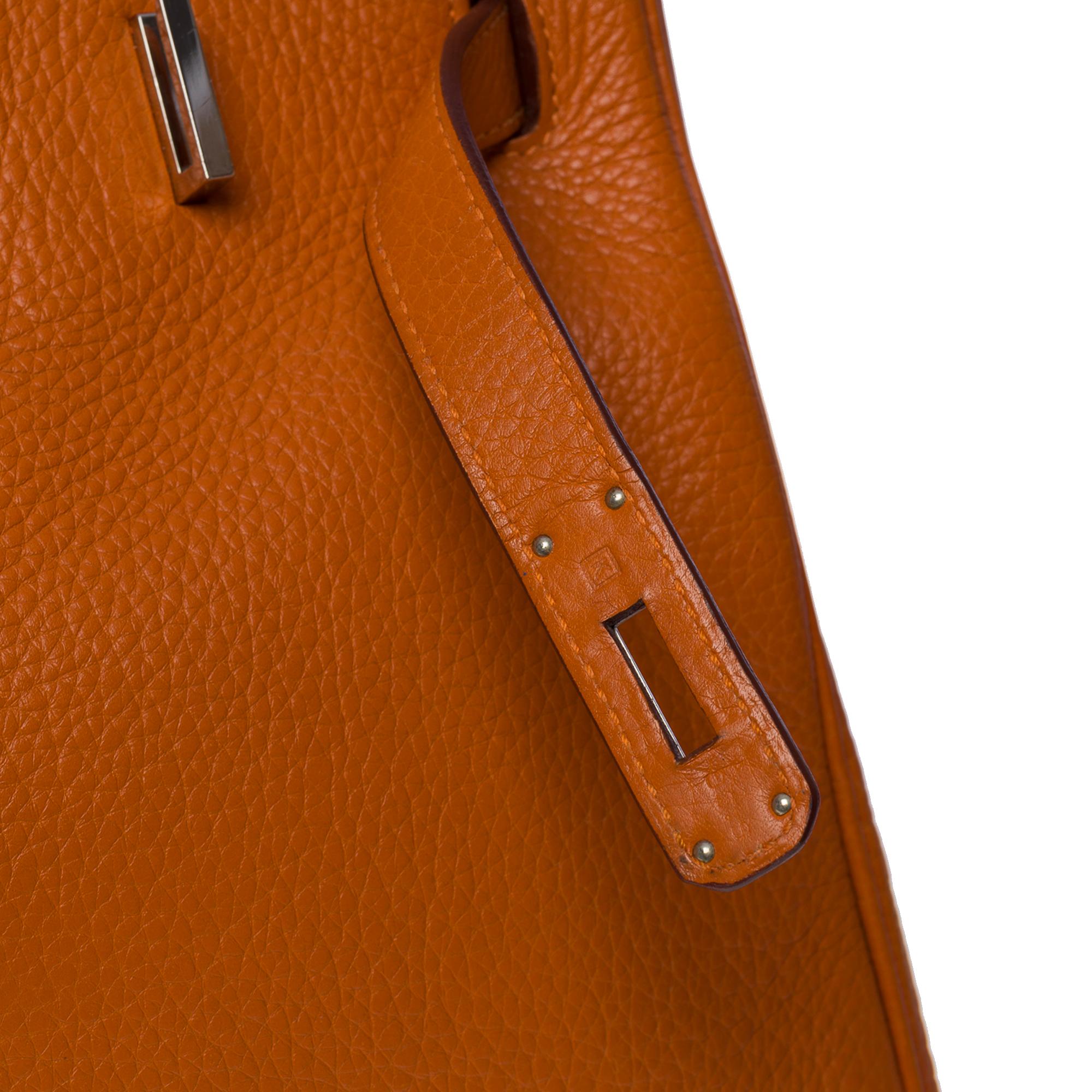 Stunning Hermès Birkin 35 handbag in Orange Togo leather, SHW 1