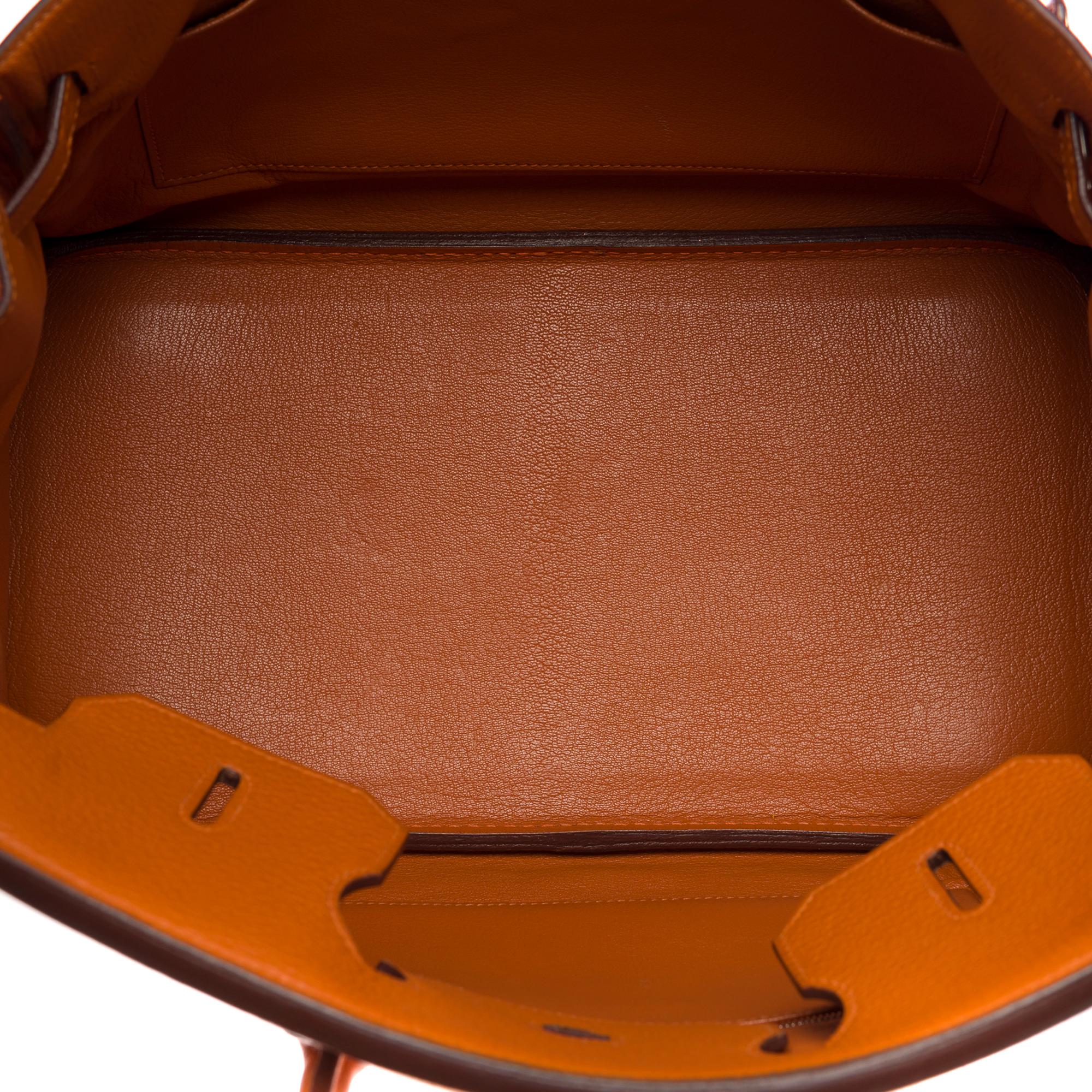 Stunning Hermès Birkin 35 handbag in Orange Togo leather, SHW 2