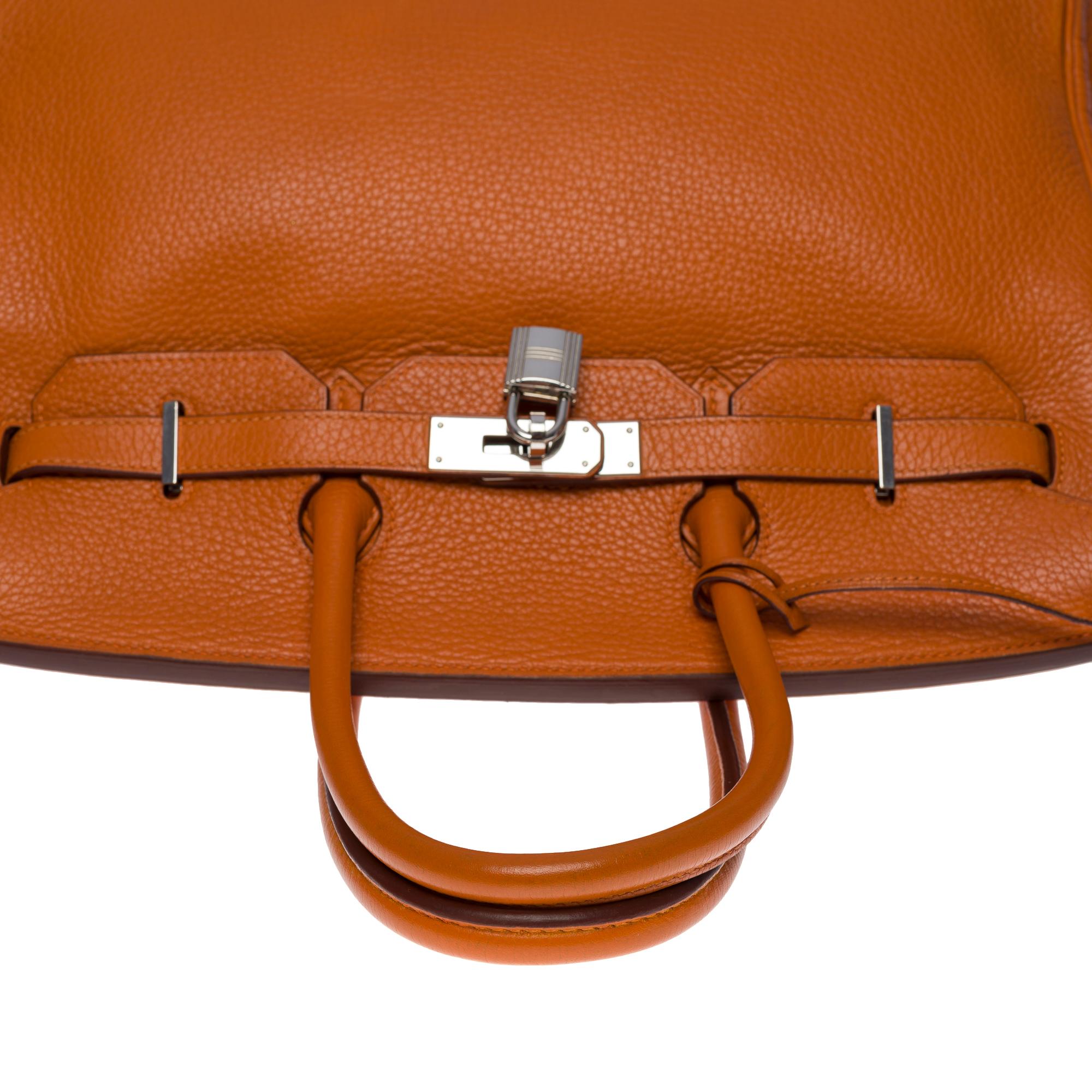 Stunning Hermès Birkin 35 handbag in Orange Togo leather, SHW 3