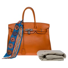 Stunning Hermès Birkin 35 handbag in Orange Togo leather, SHW