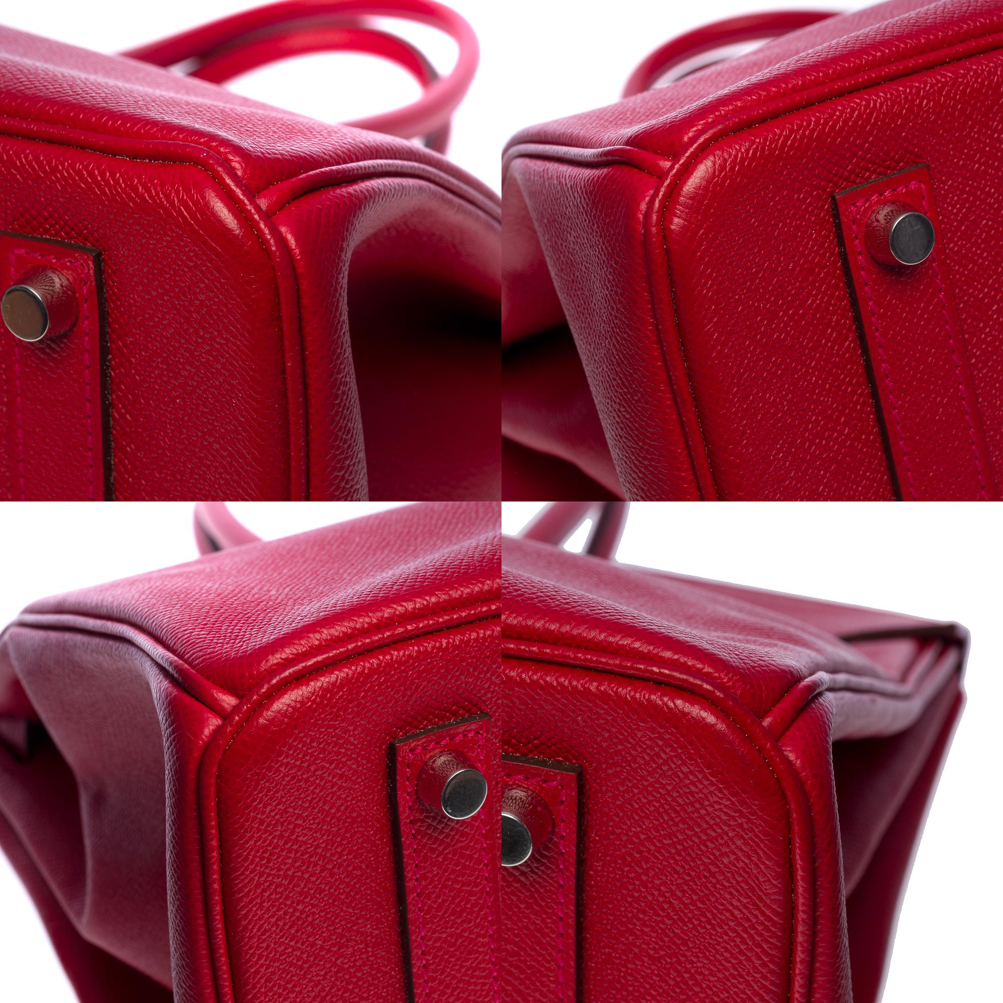 Stunning Hermès Birkin 35 handbag in Rouge Casaque Epsom leather, SHW 6