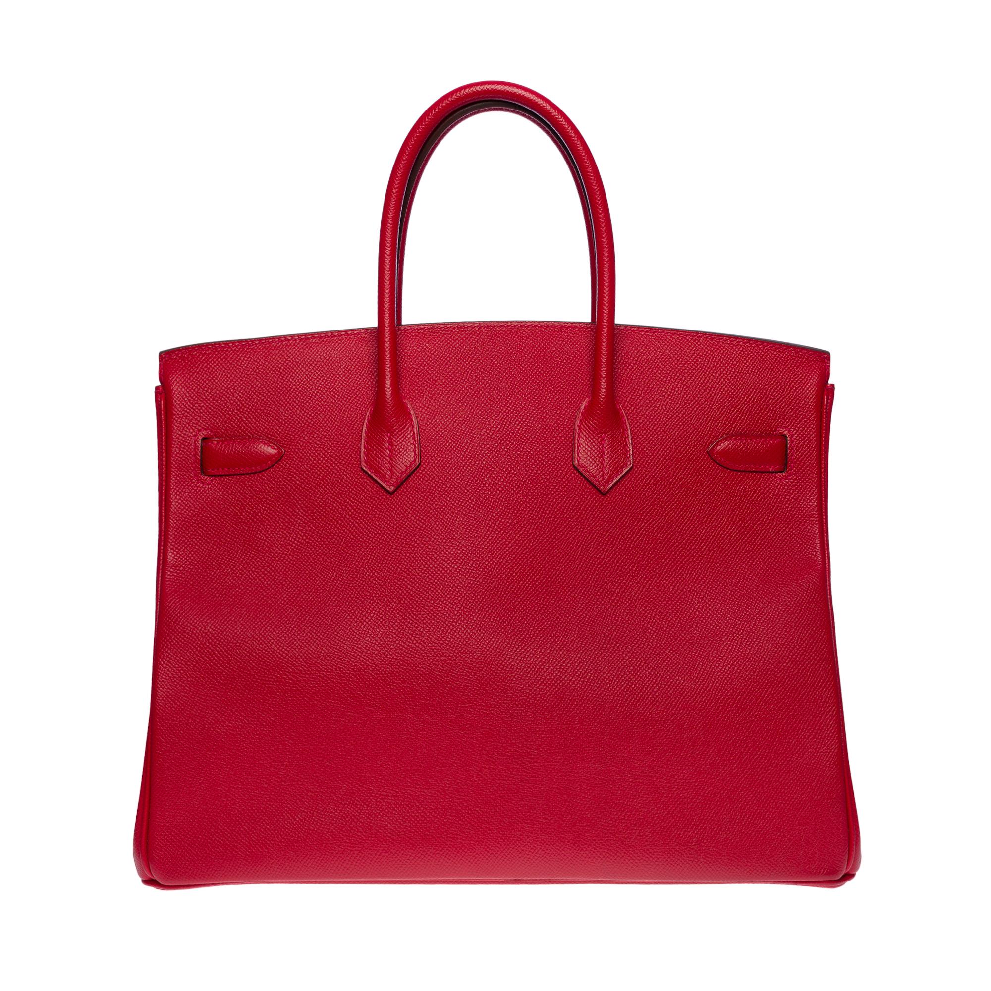 Red Stunning Hermès Birkin 35 handbag in Rouge Casaque Epsom leather, SHW