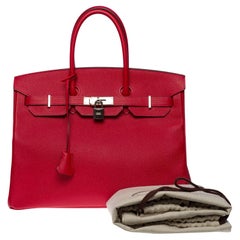 Stunning Hermès Birkin 35 handbag in Rouge Casaque Epsom leather, SHW