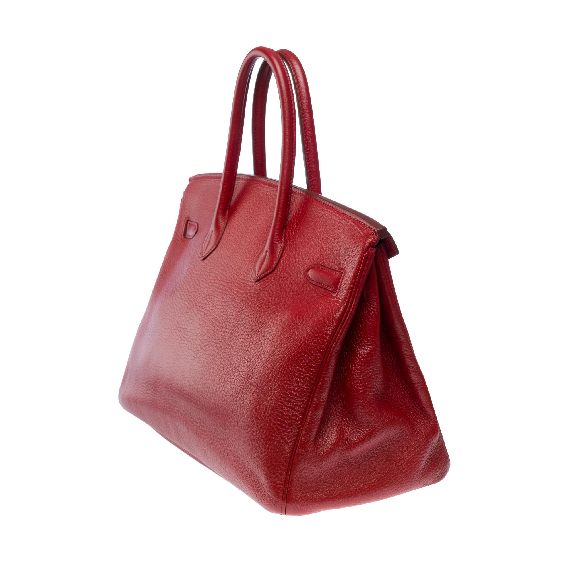 Atemberaubende Hermès Birkin 35 Handtasche in Rouge Garance Togo Leder, GHW für Damen oder Herren im Angebot