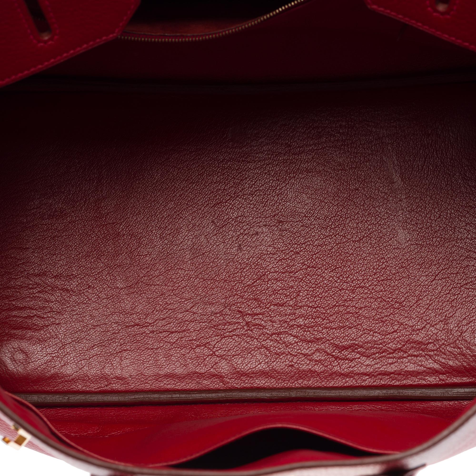 Atemberaubende Hermès Birkin 35 Handtasche in Rouge Garance Togo Leder, GHW im Angebot 3
