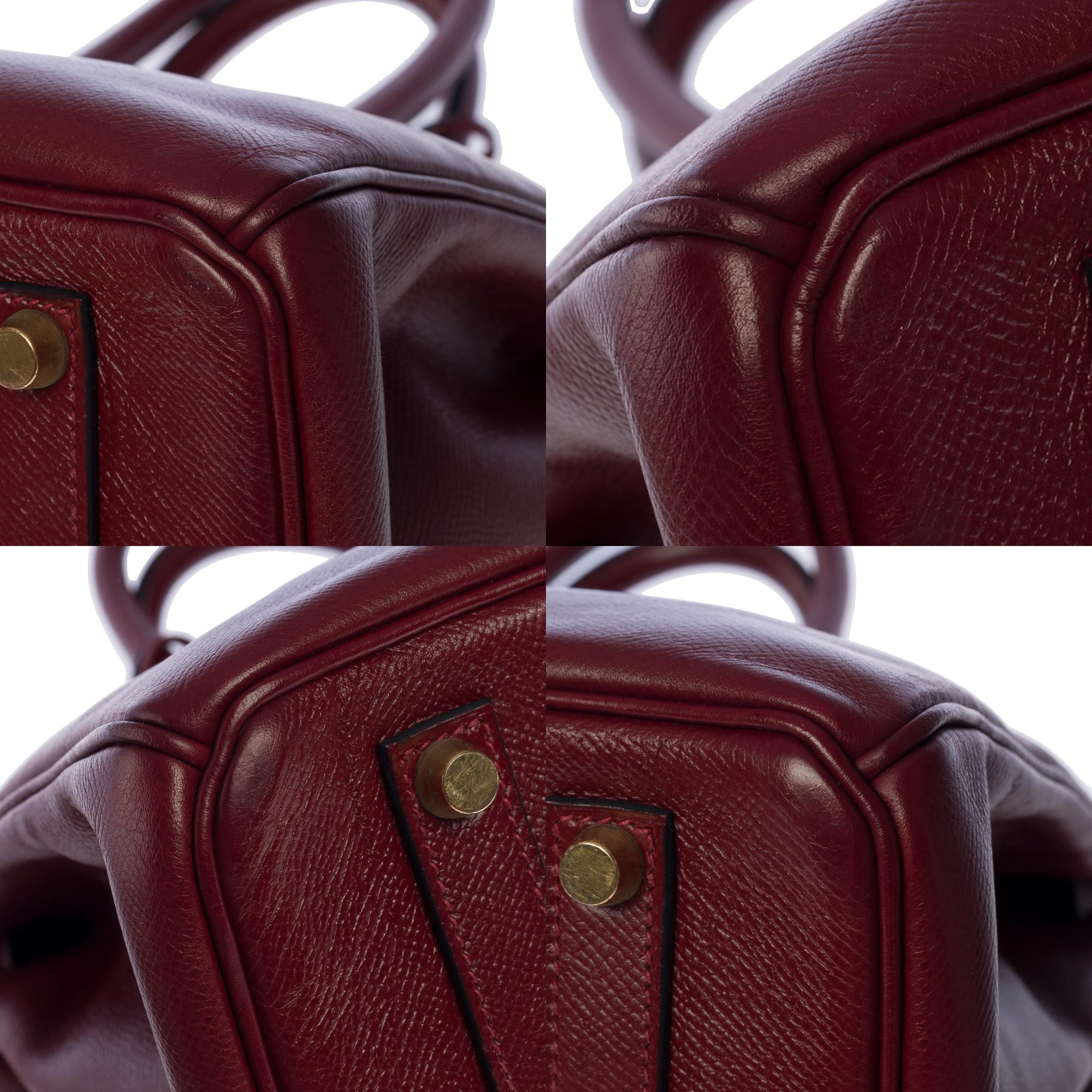 Stunning Hermès Birkin 35 handbag in Rouge H (Burgundy) epsom leather, GHW 6