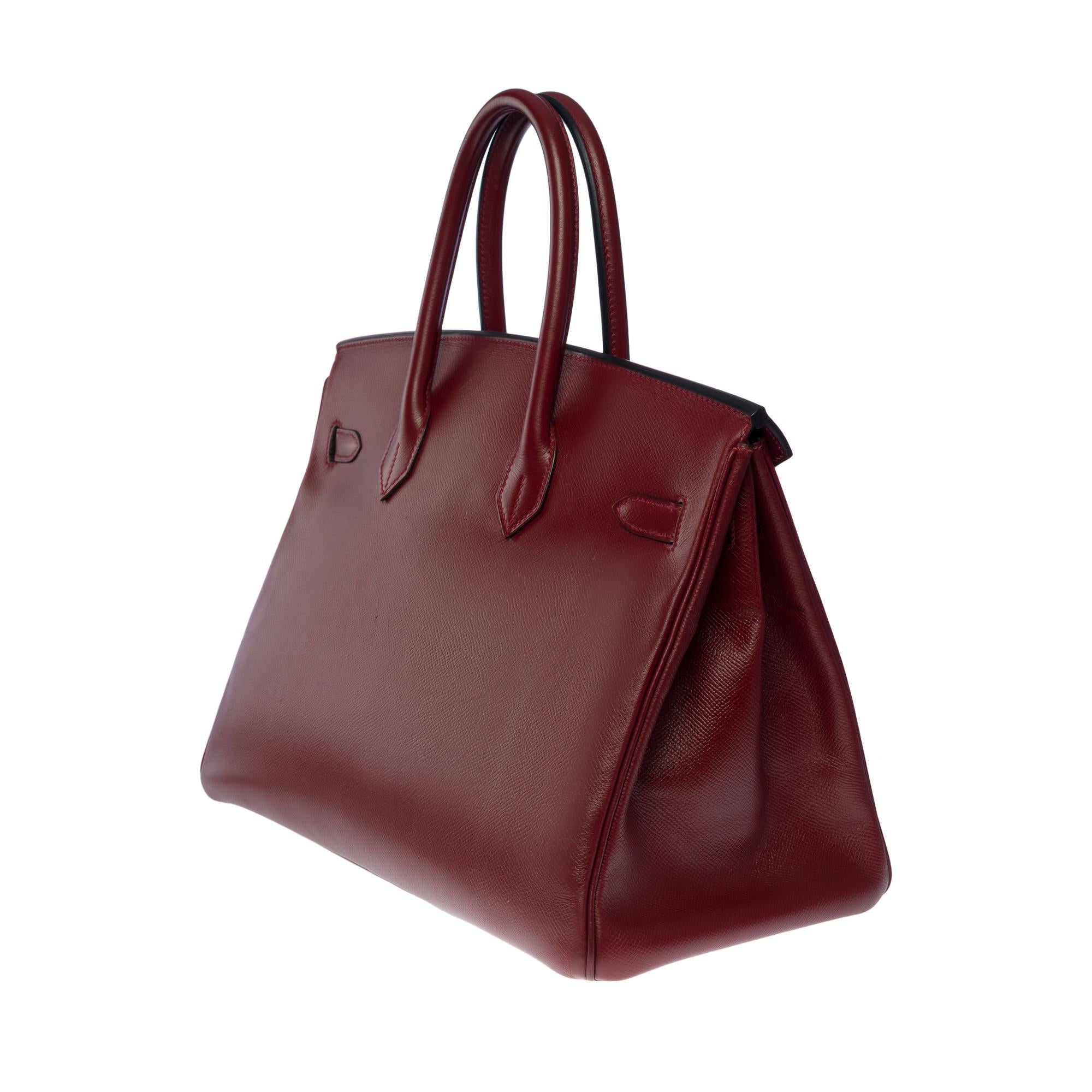 Women's or Men's Stunning Hermès Birkin 35 handbag in Rouge H (Burgundy) epsom leather, GHW