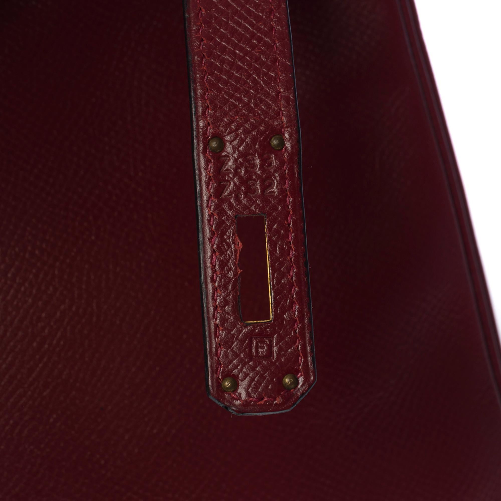 Stunning Hermès Birkin 35 handbag in Rouge H (Burgundy) epsom leather, GHW 2